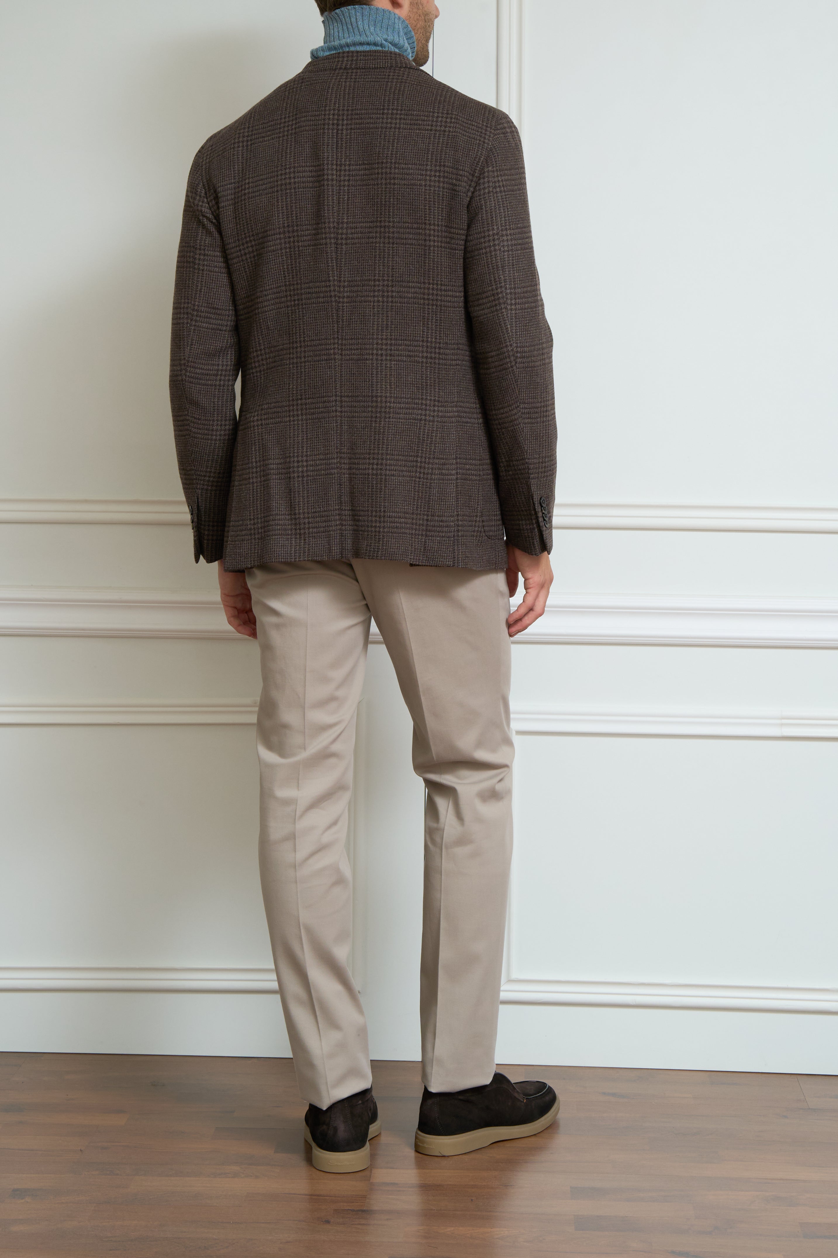Checked blazer in brown