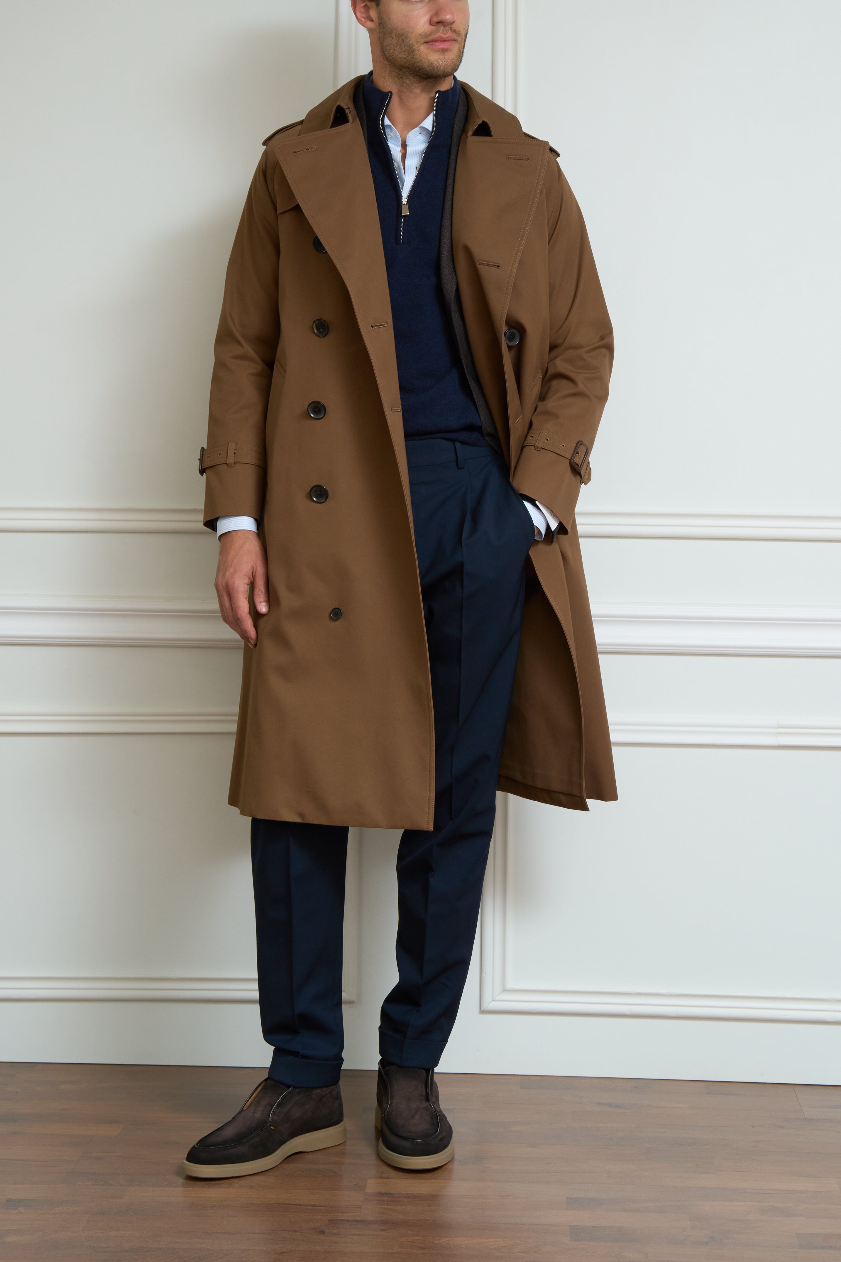 Cognac trench coat