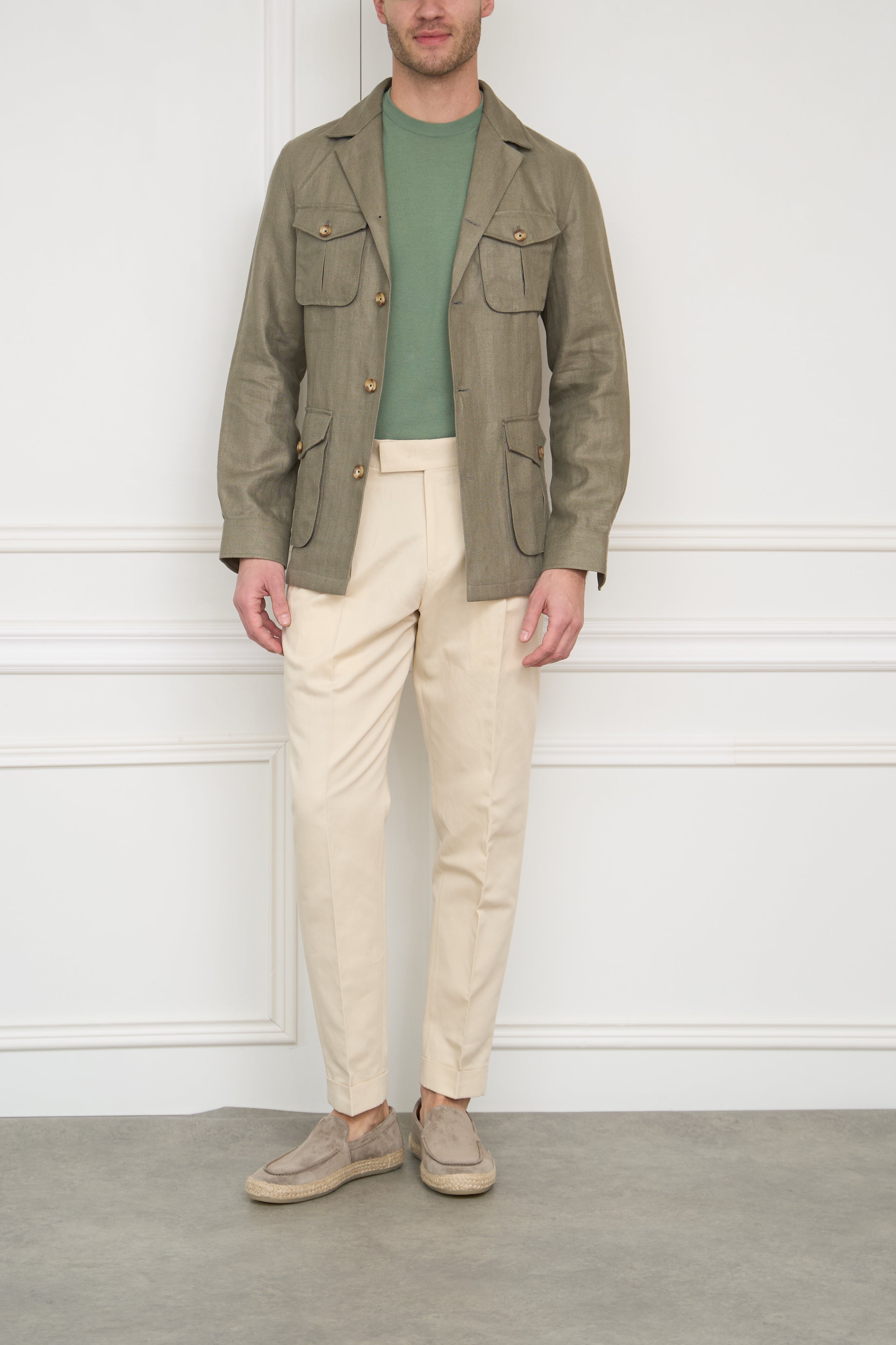 Linen overjacket in sage