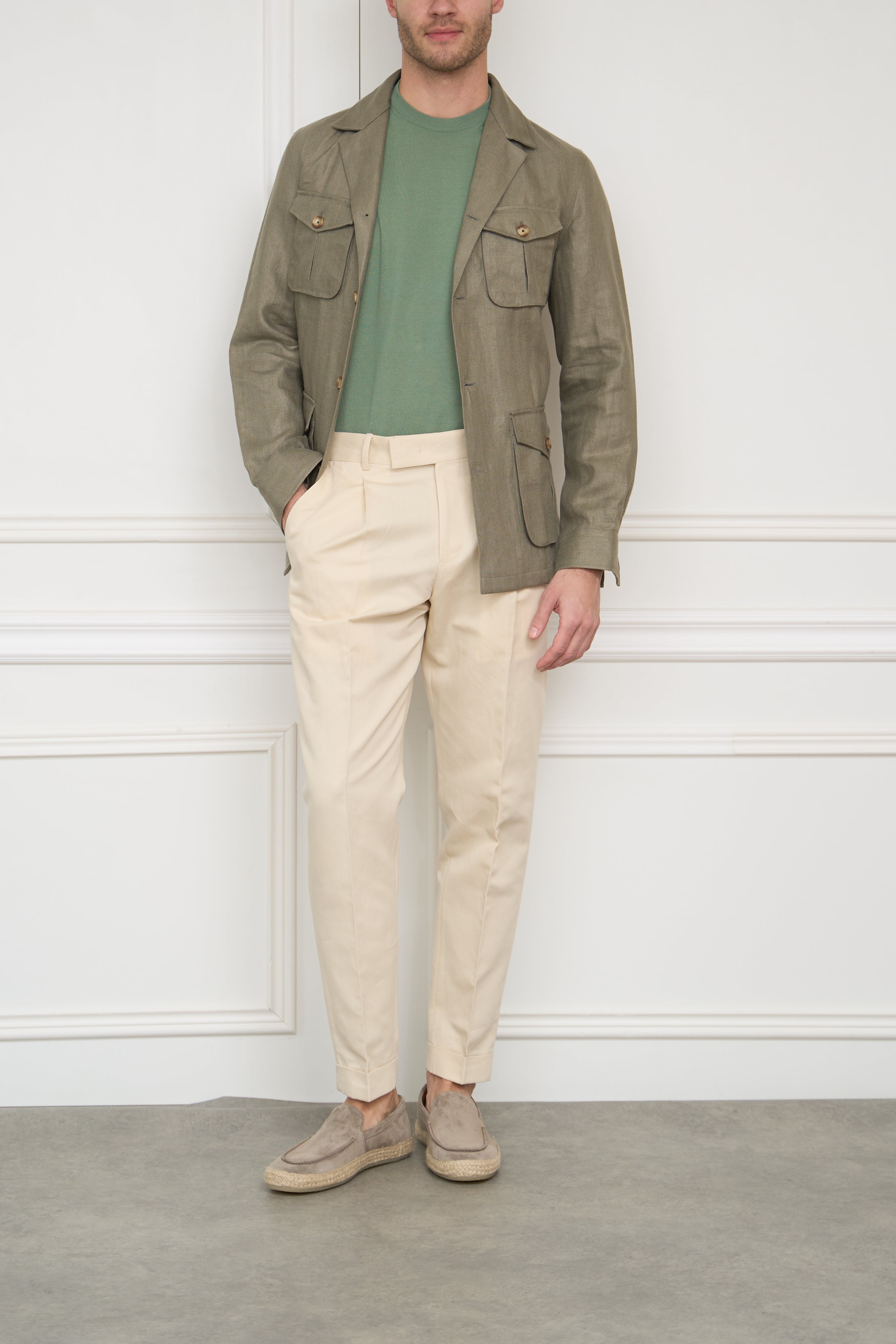 Linen overjacket in sage