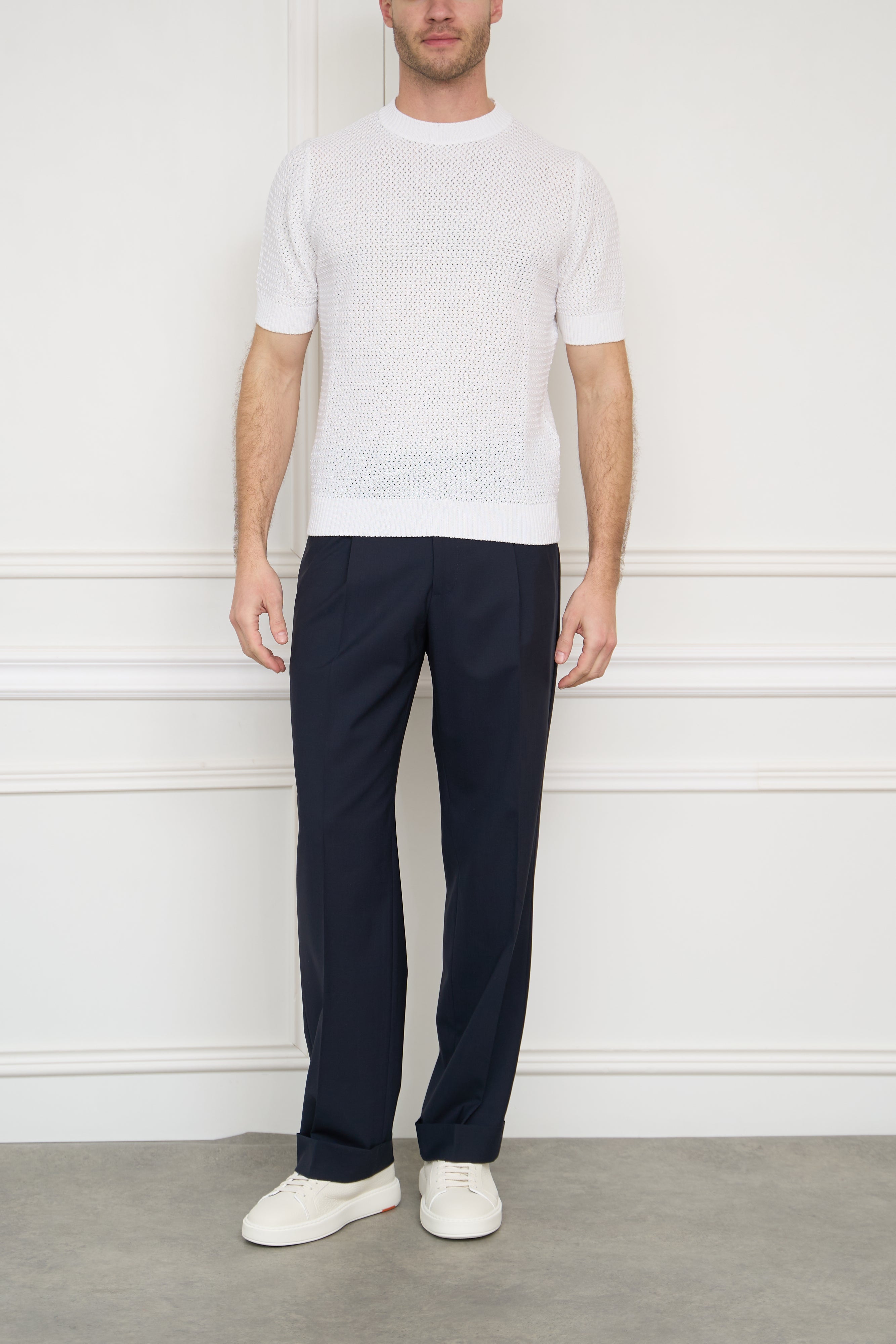 Fine polo shirt in cream