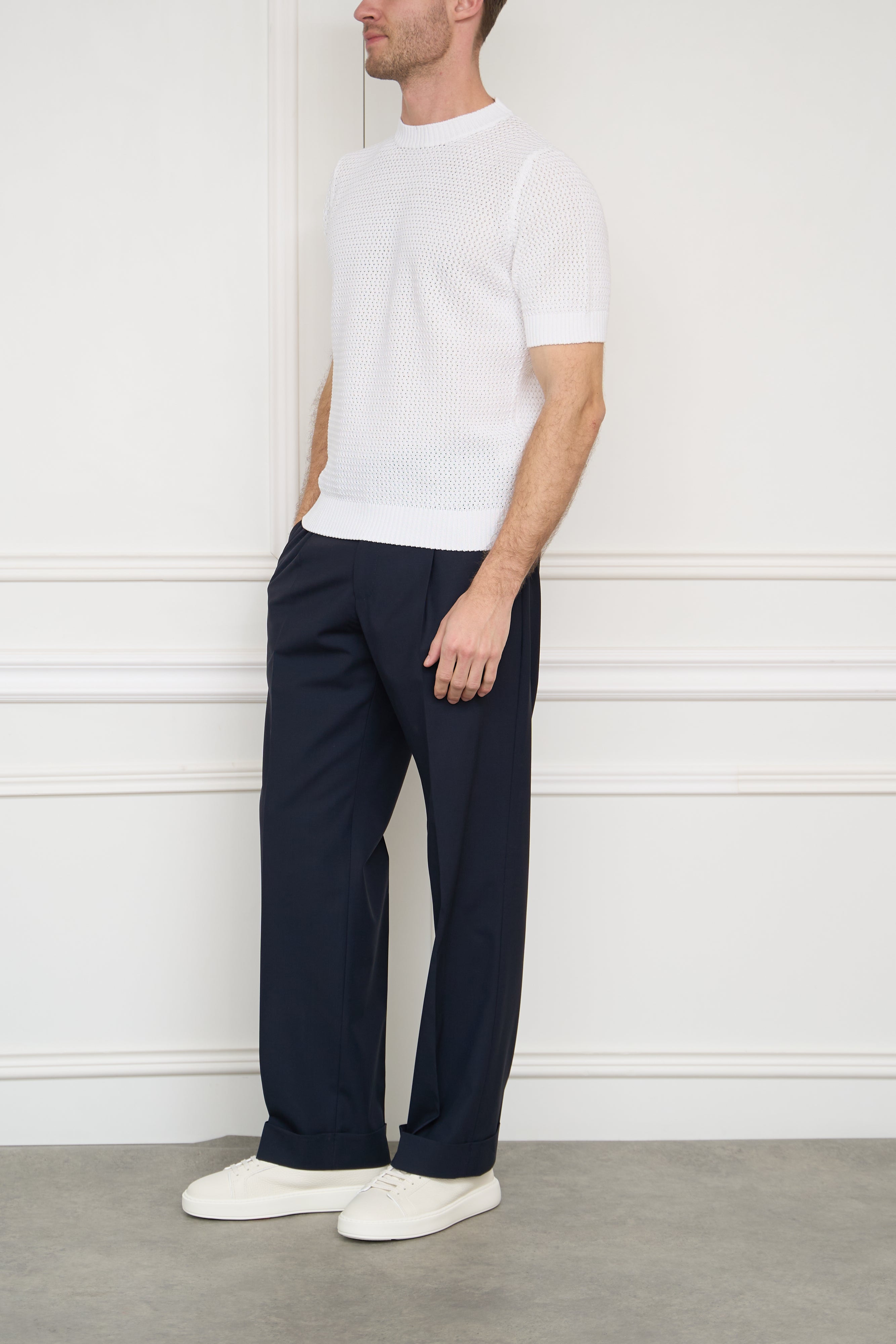 Fine polo shirt in cream