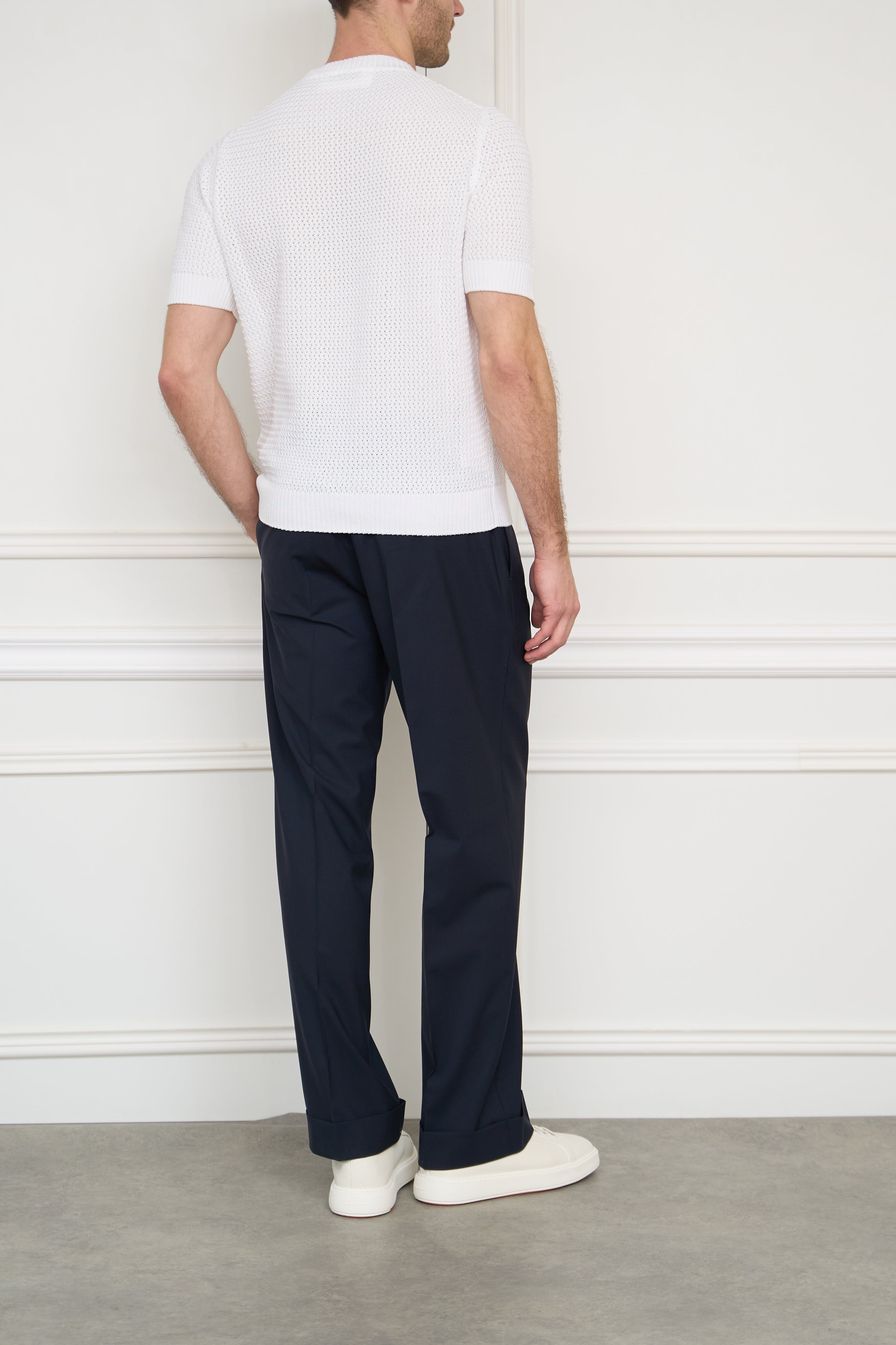 Fine polo shirt in cream