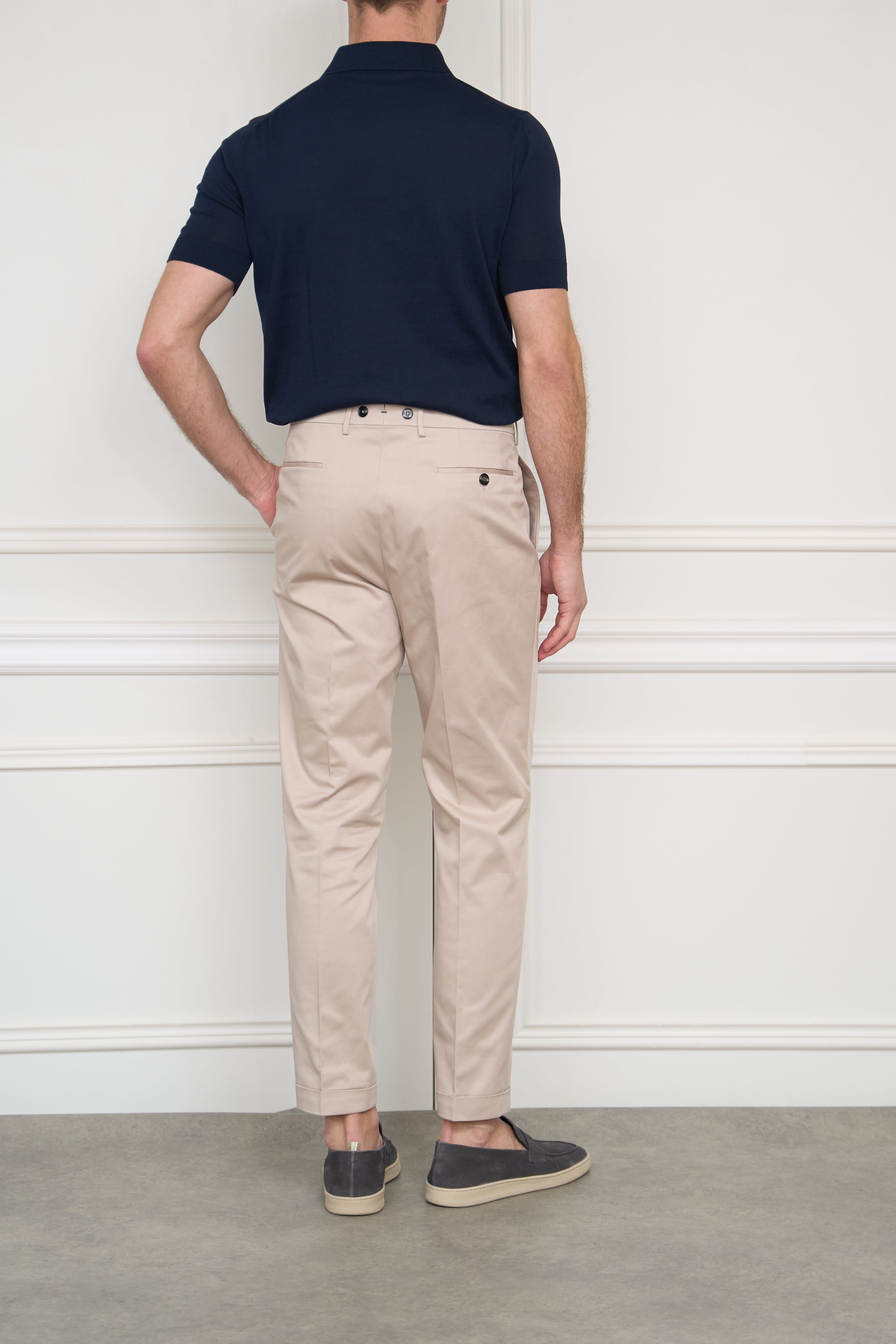 Cotton trousers in beige