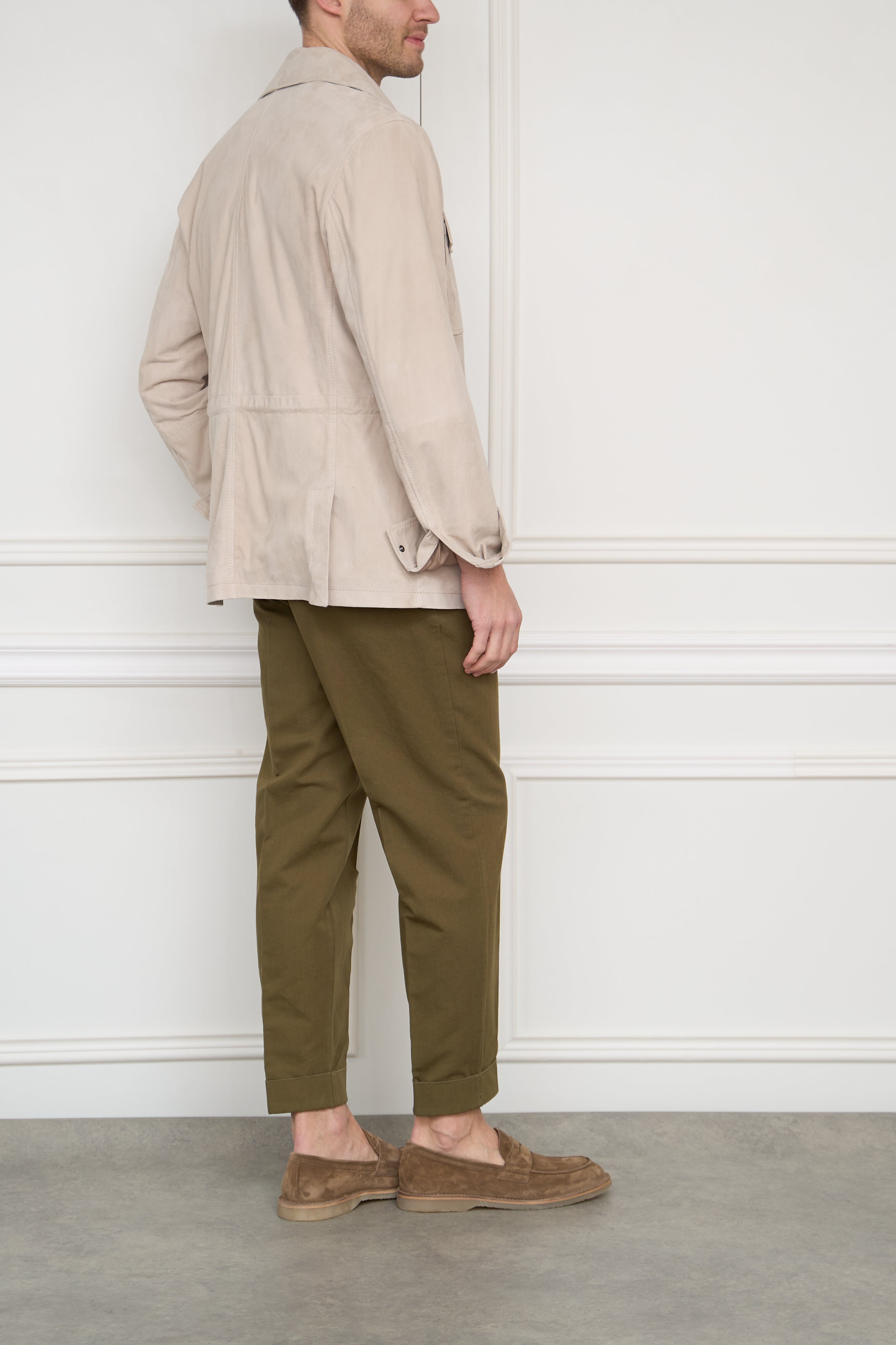 Leather overjacket in beige
