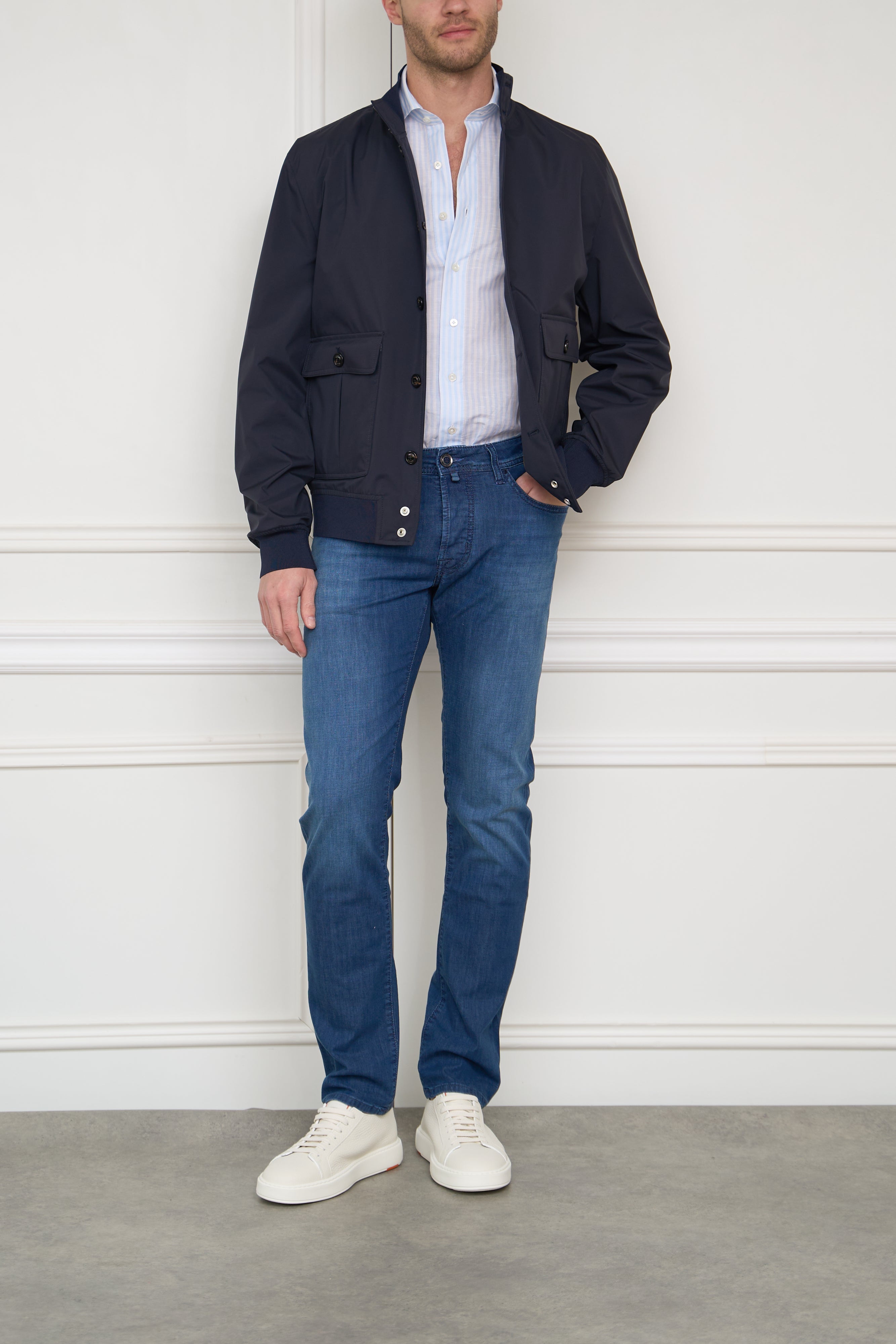 Nylon blouson in navy