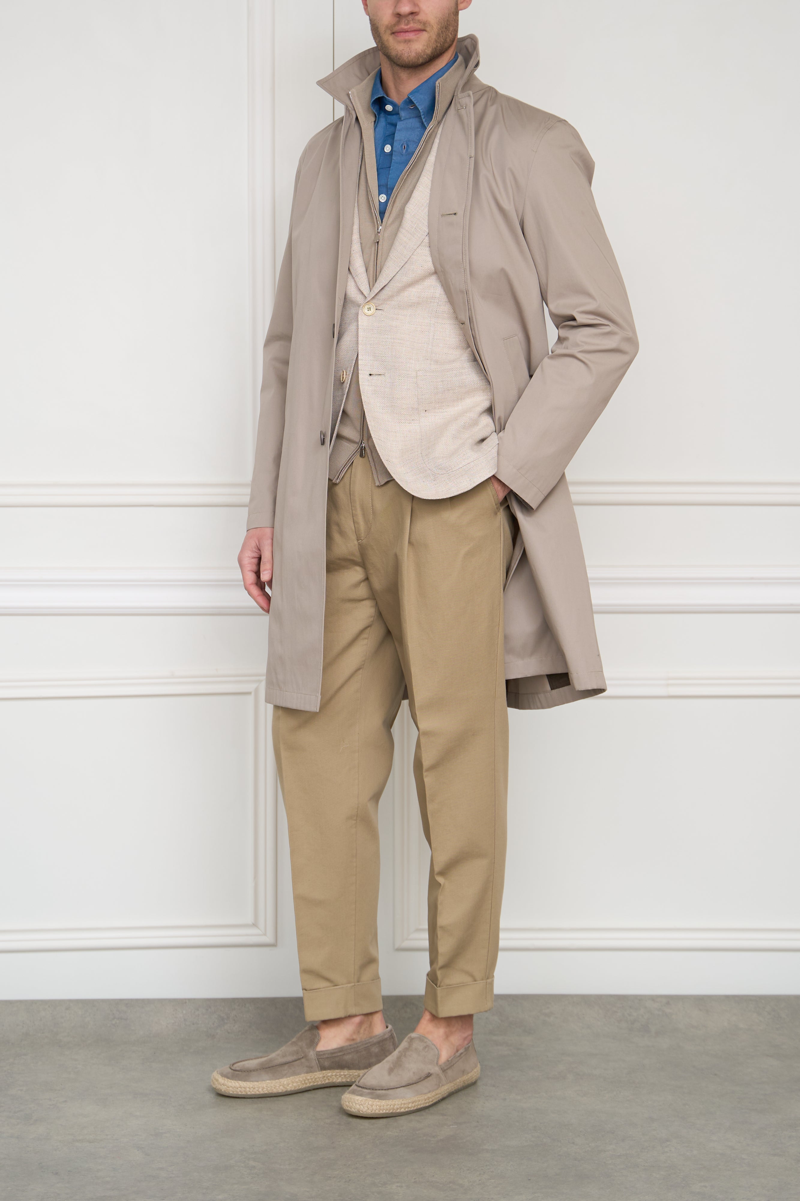 Baumwollmantel in stein