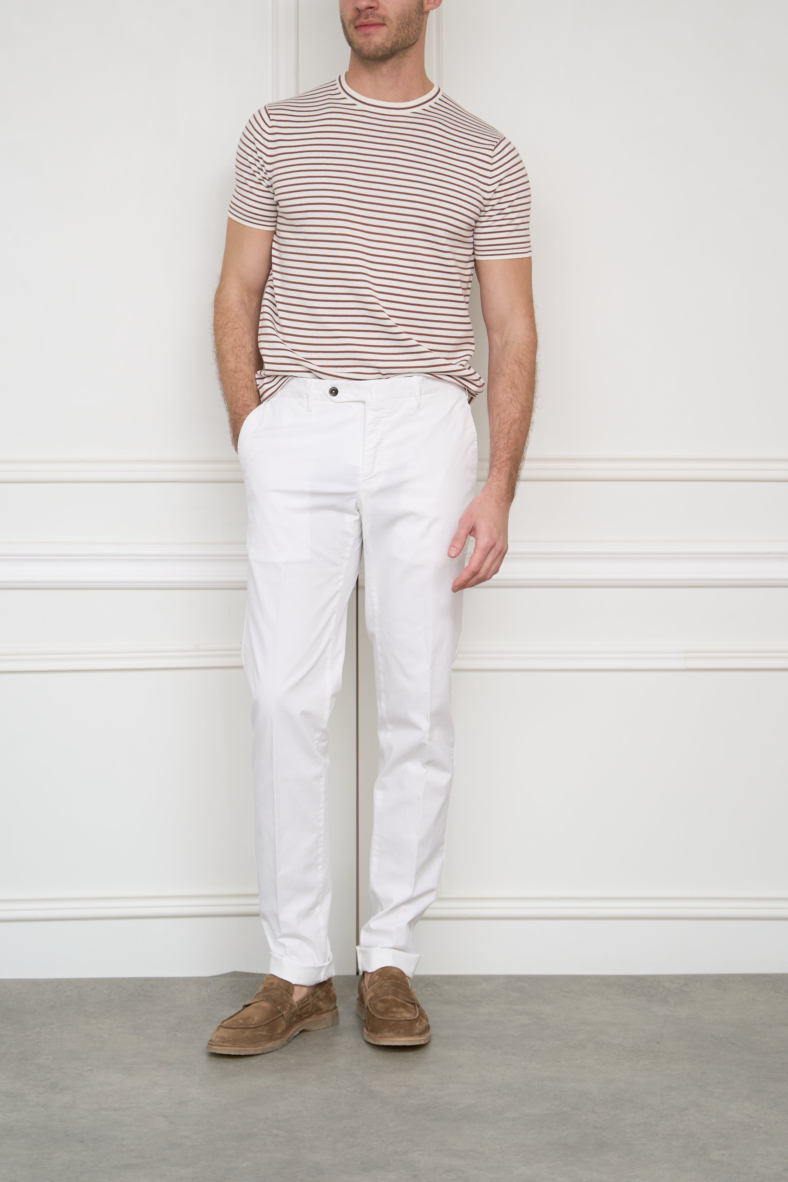 Chinos in white
