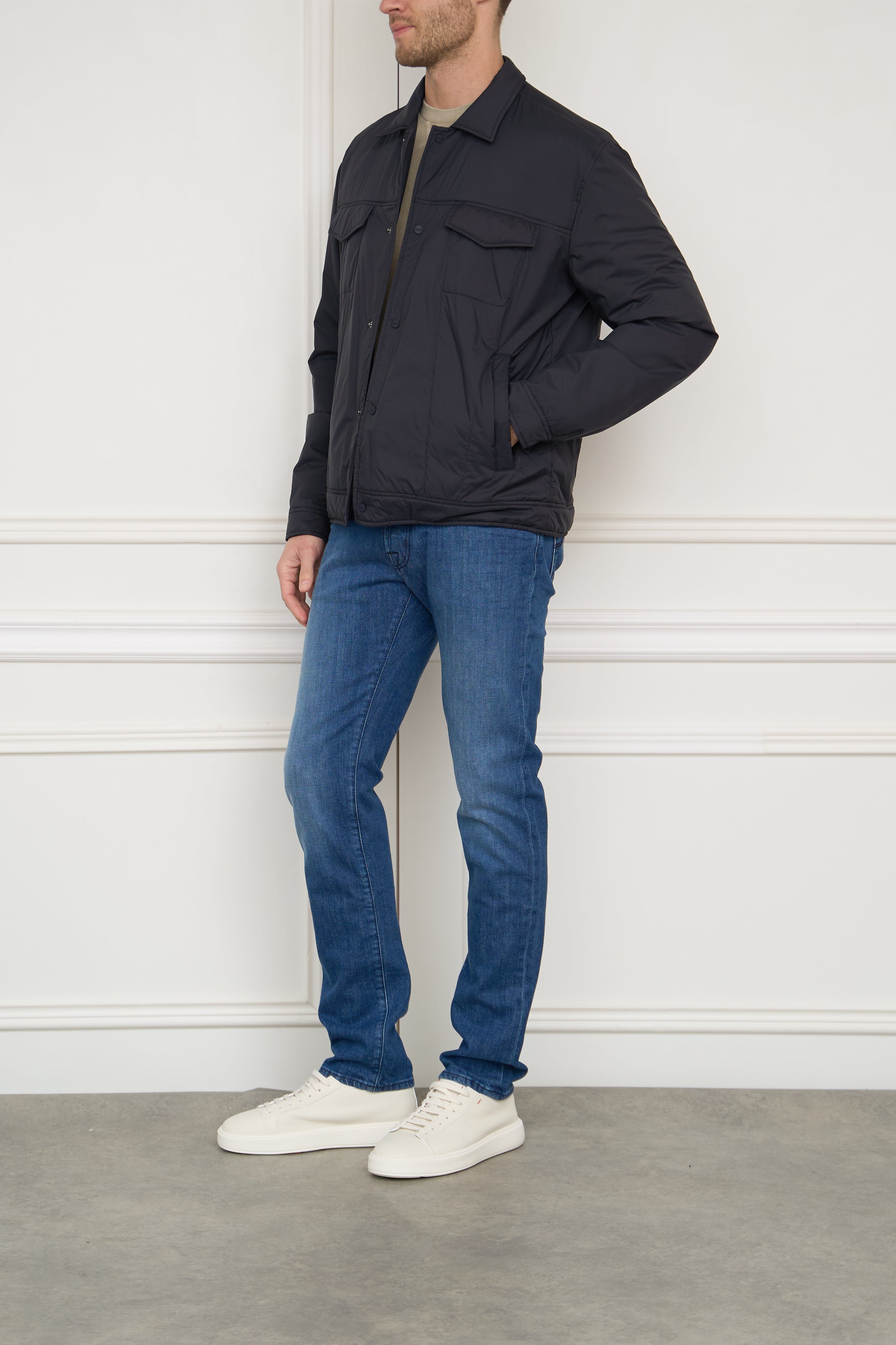 Shirt jacket in navy