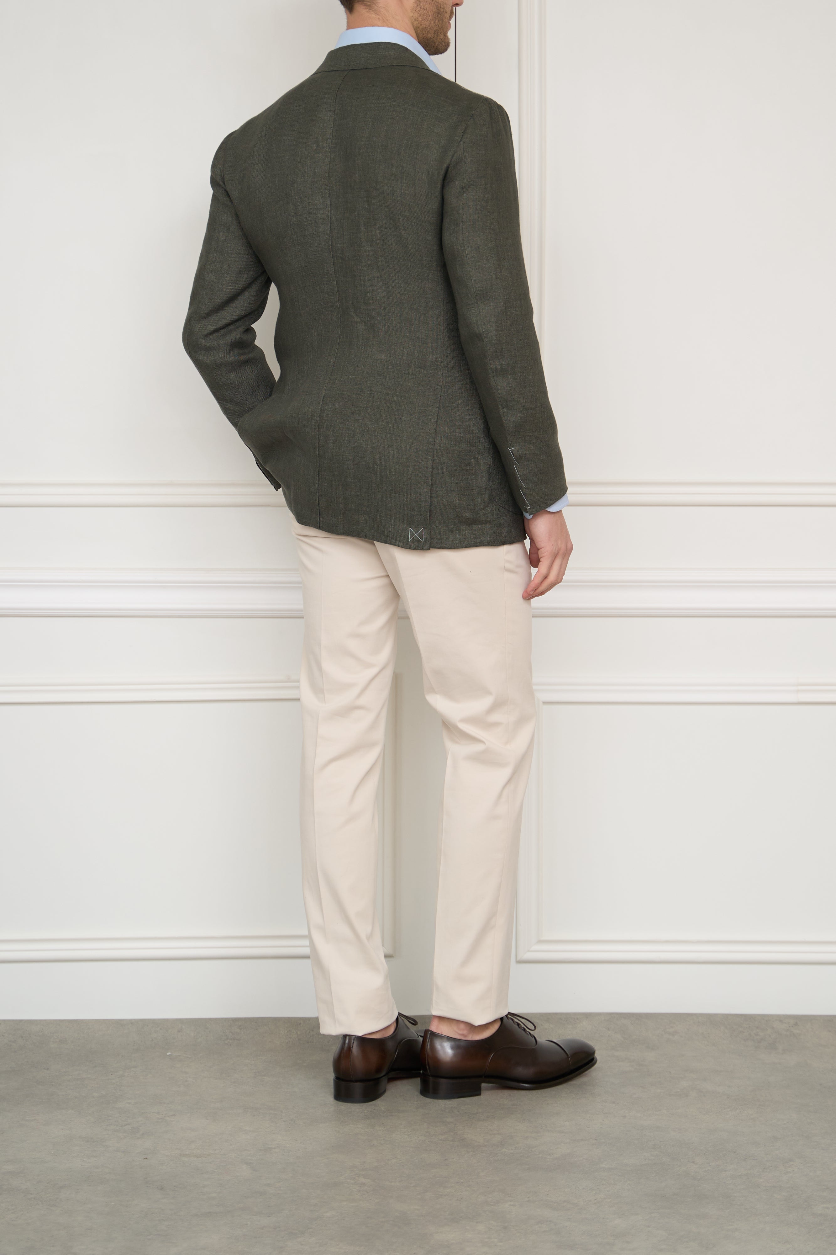 Leinensakko in olive