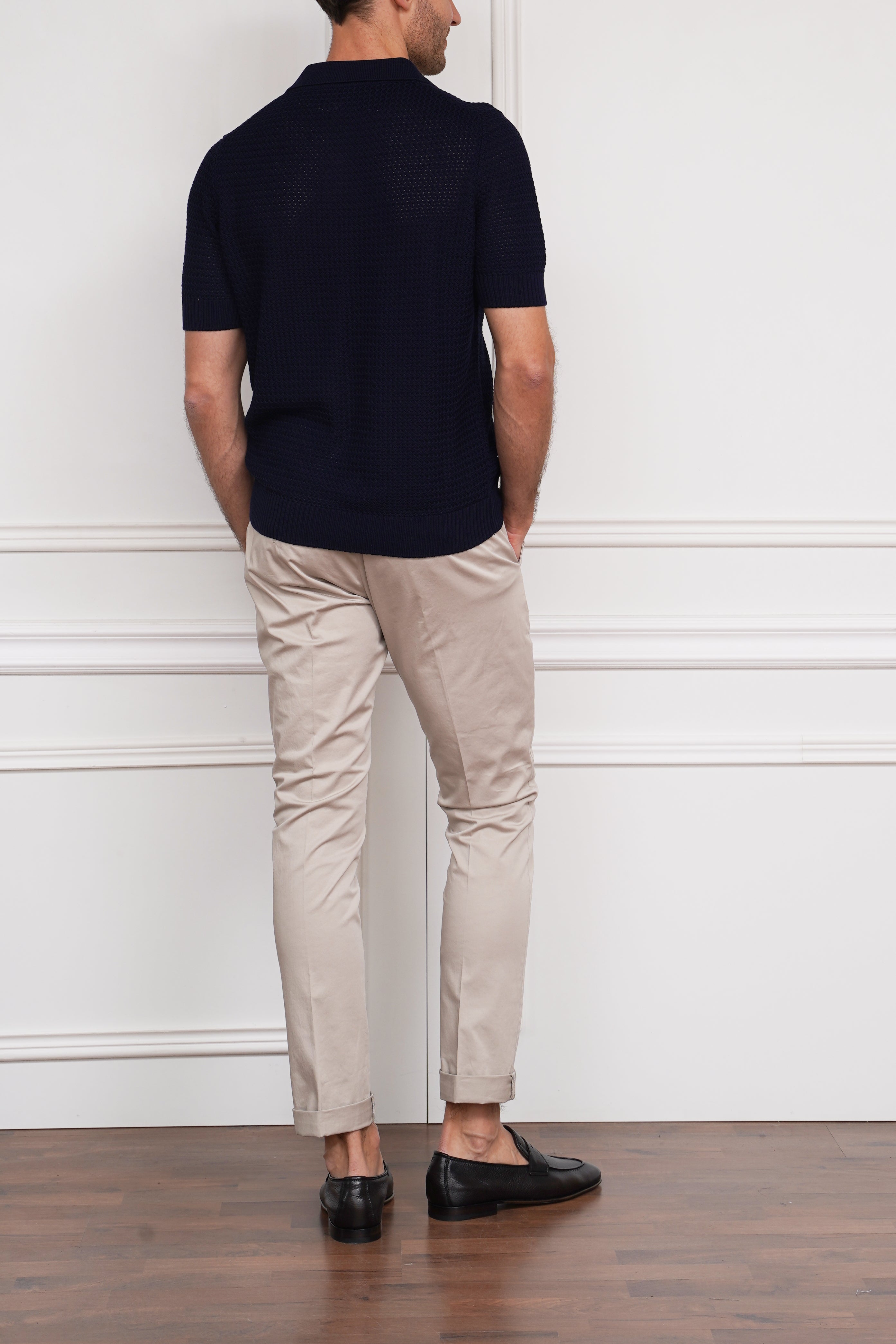 Strickpolo in marine