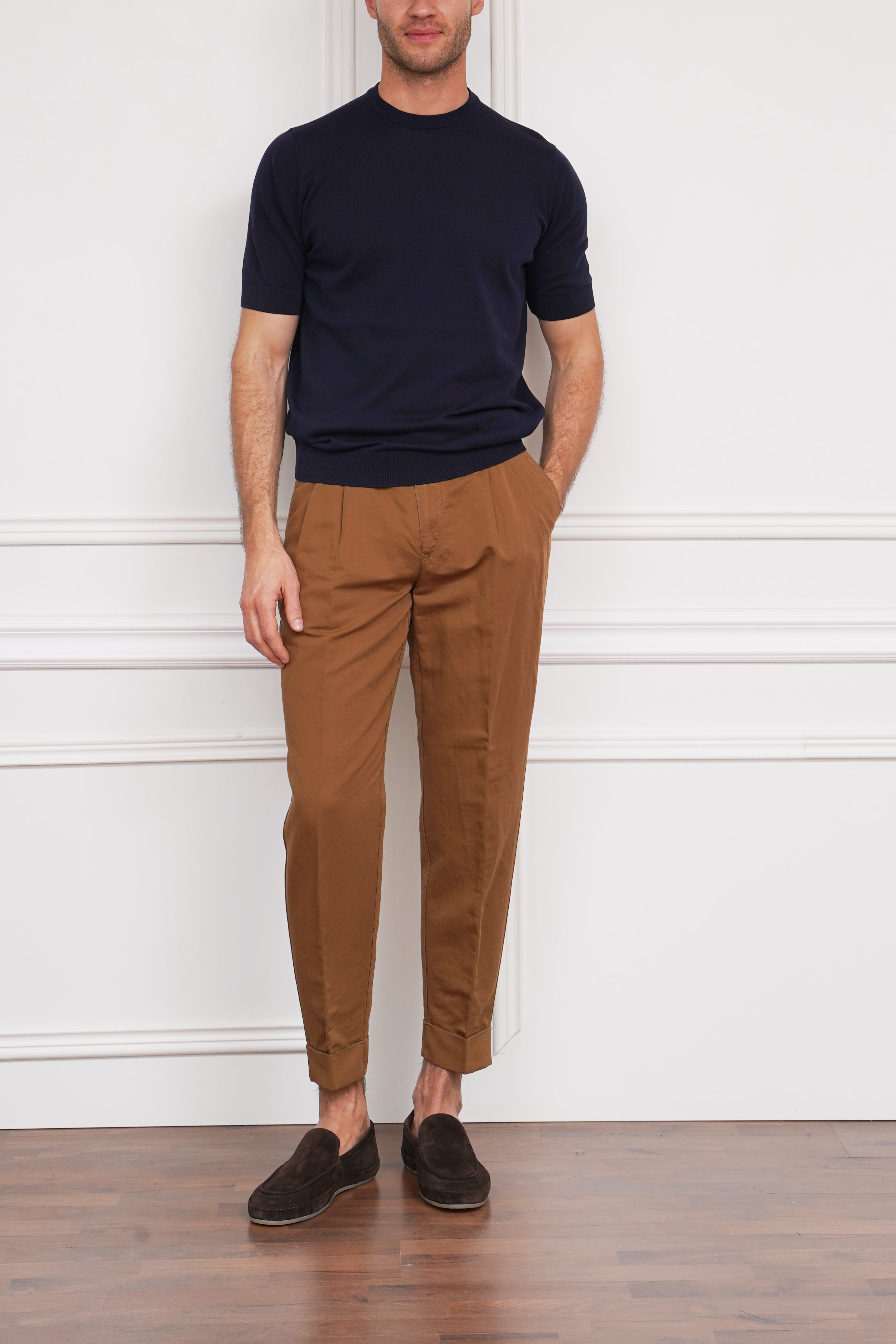 Kurzarmpullover in marine