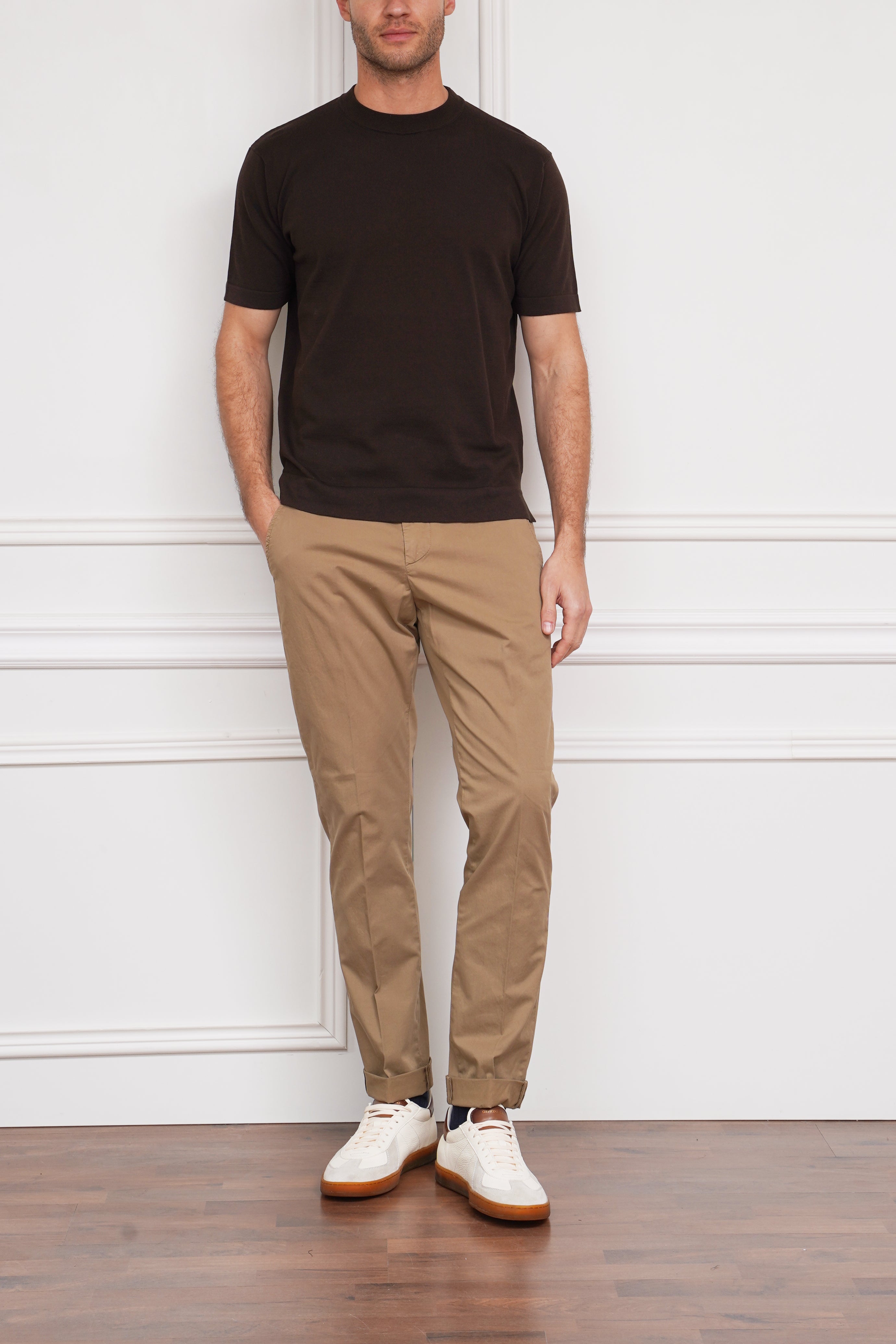 Kurzarmpullover in braun