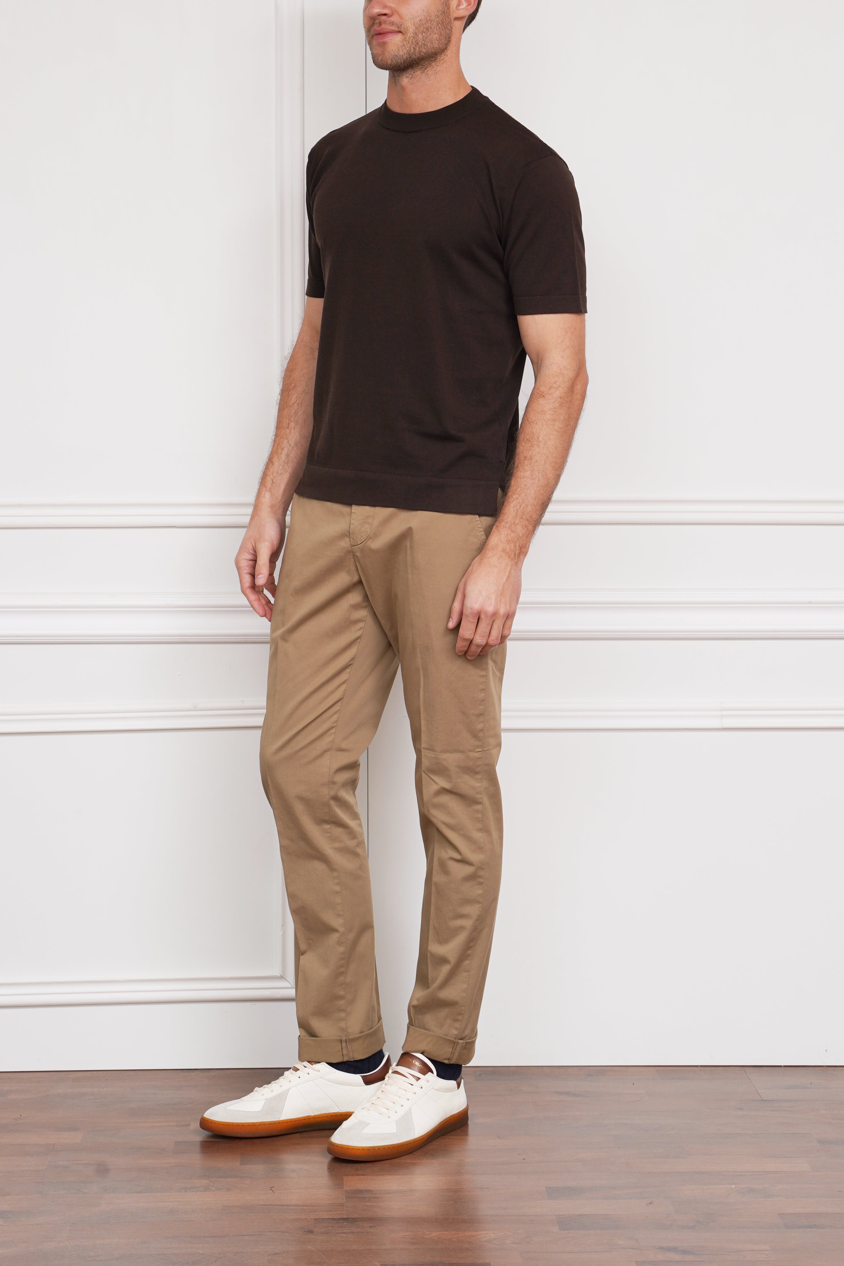 Kurzarmpullover in braun