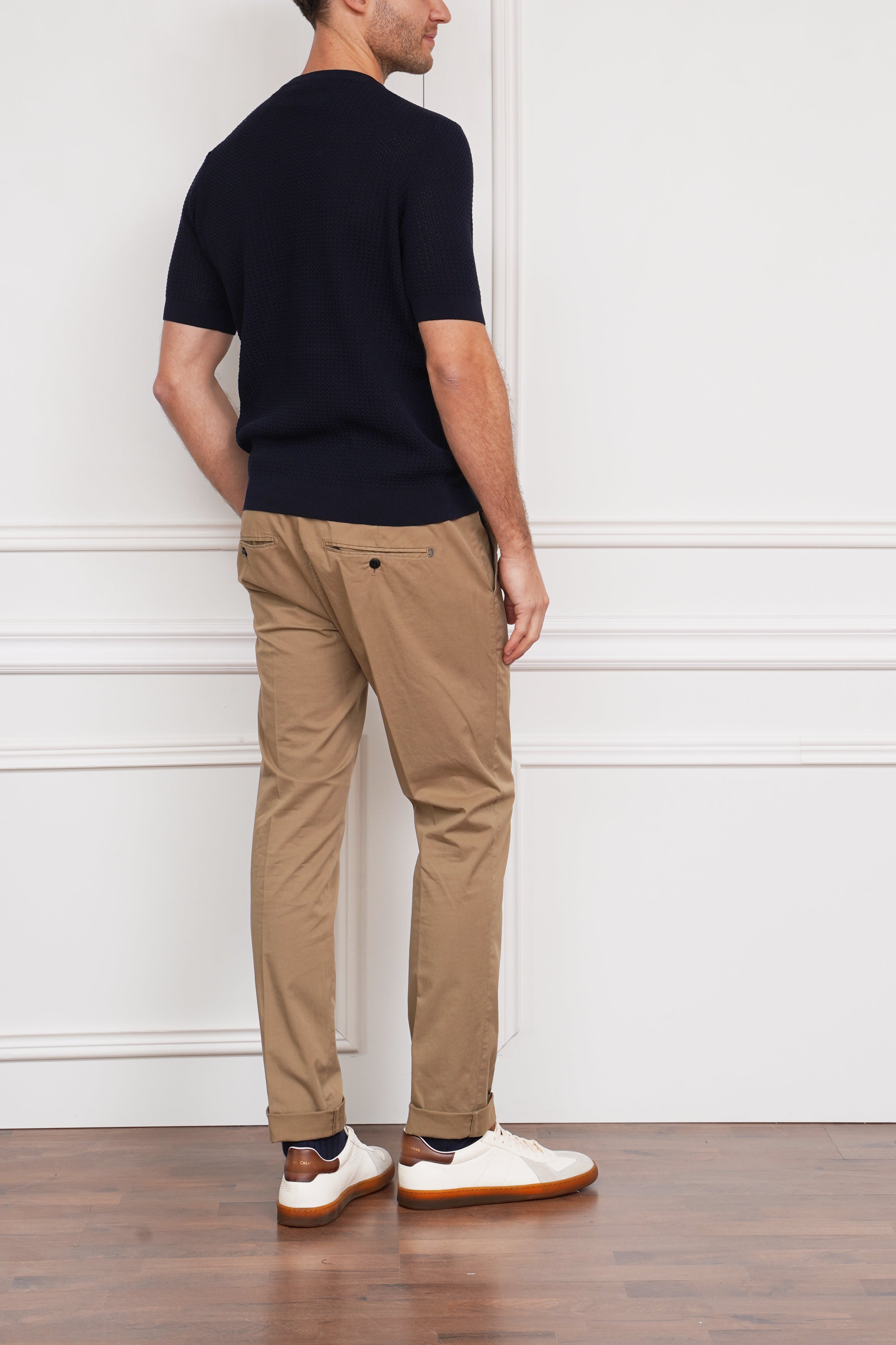 Gestricktes T-Shirt in marine