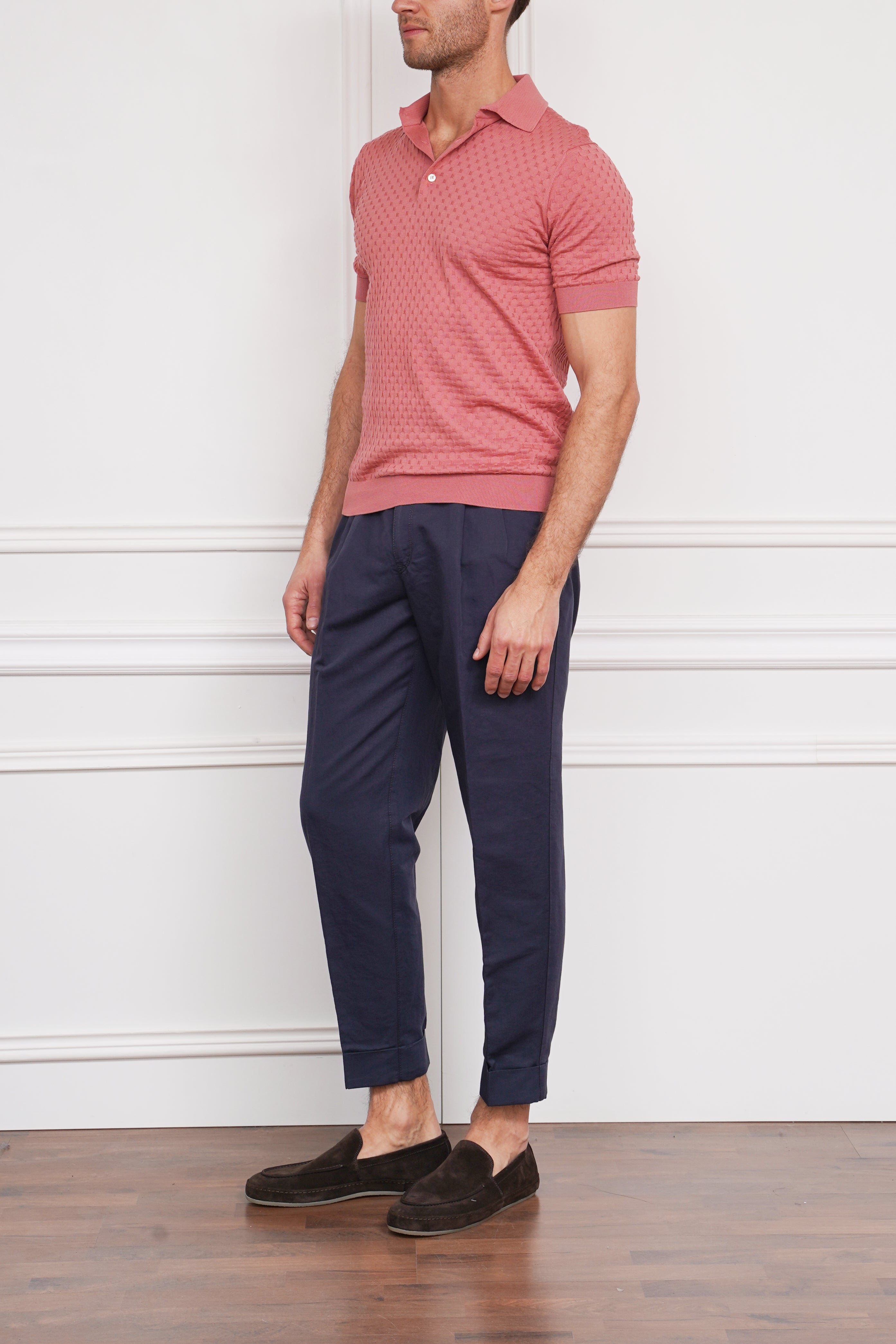 Bundfaltenhose in marine