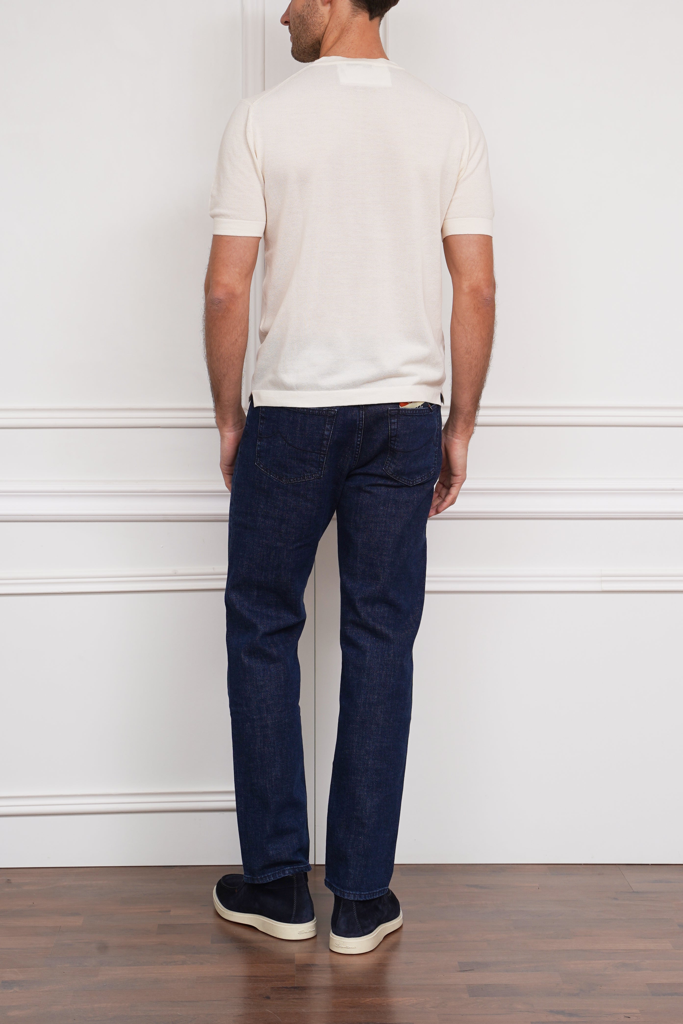 Kurzarmpullover in creme