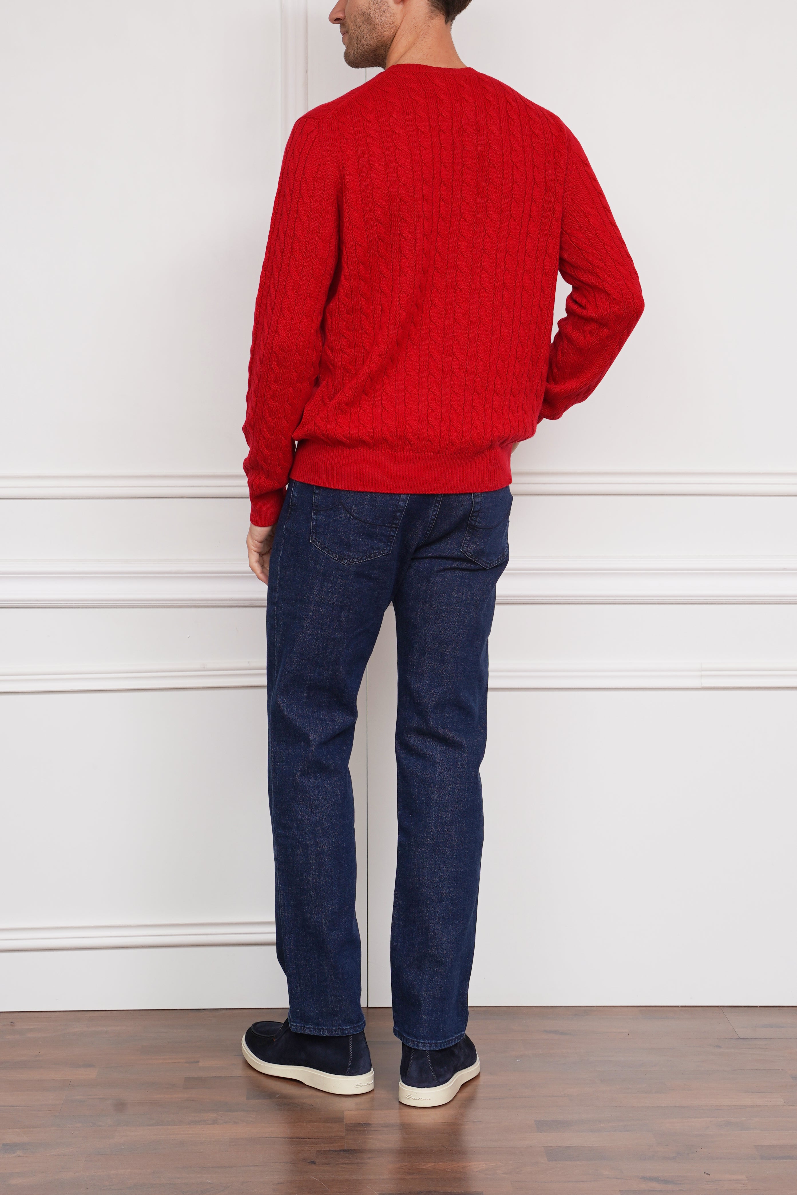 Zopfmusterpullover in rot