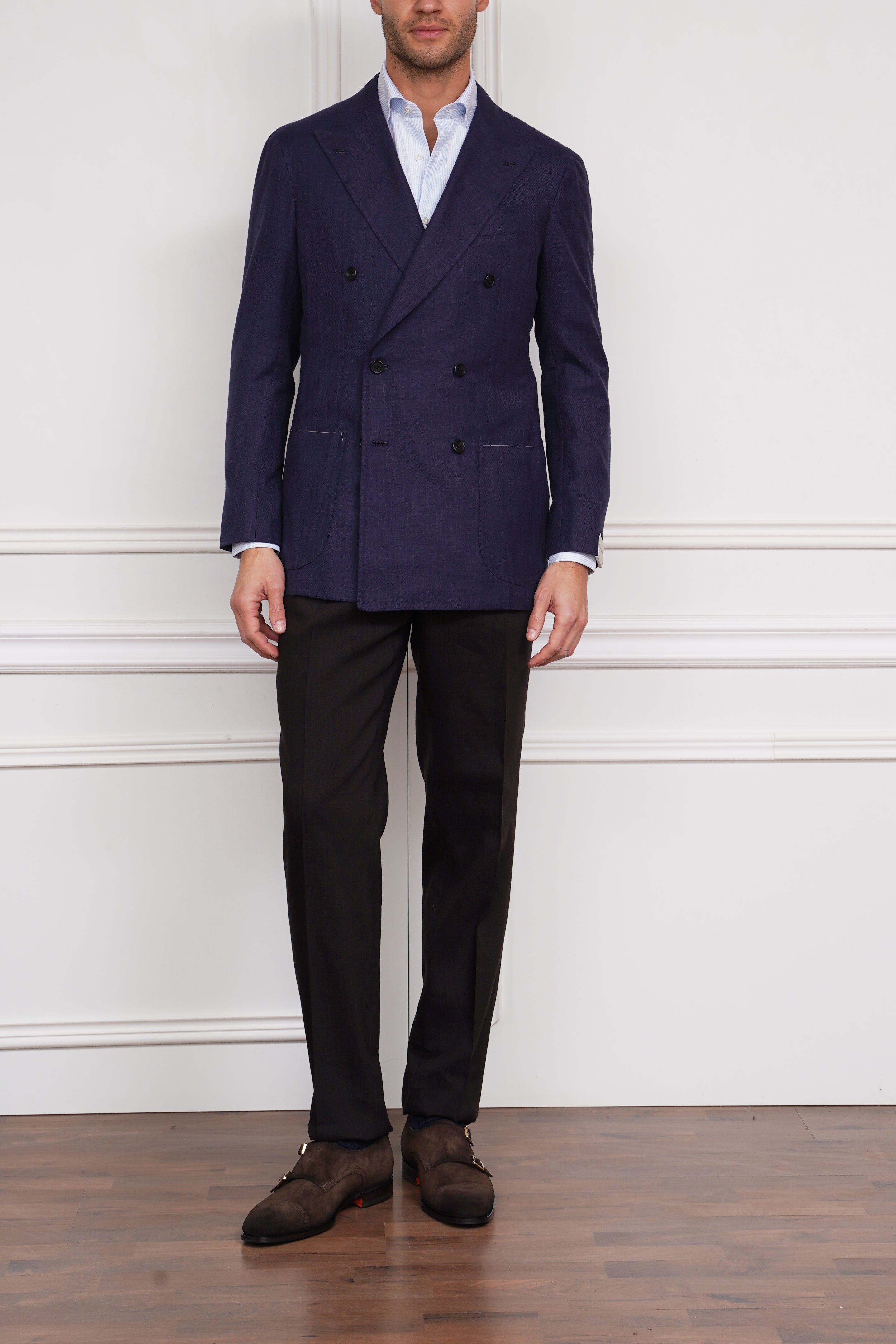Doppelreihiges Sakko in blau