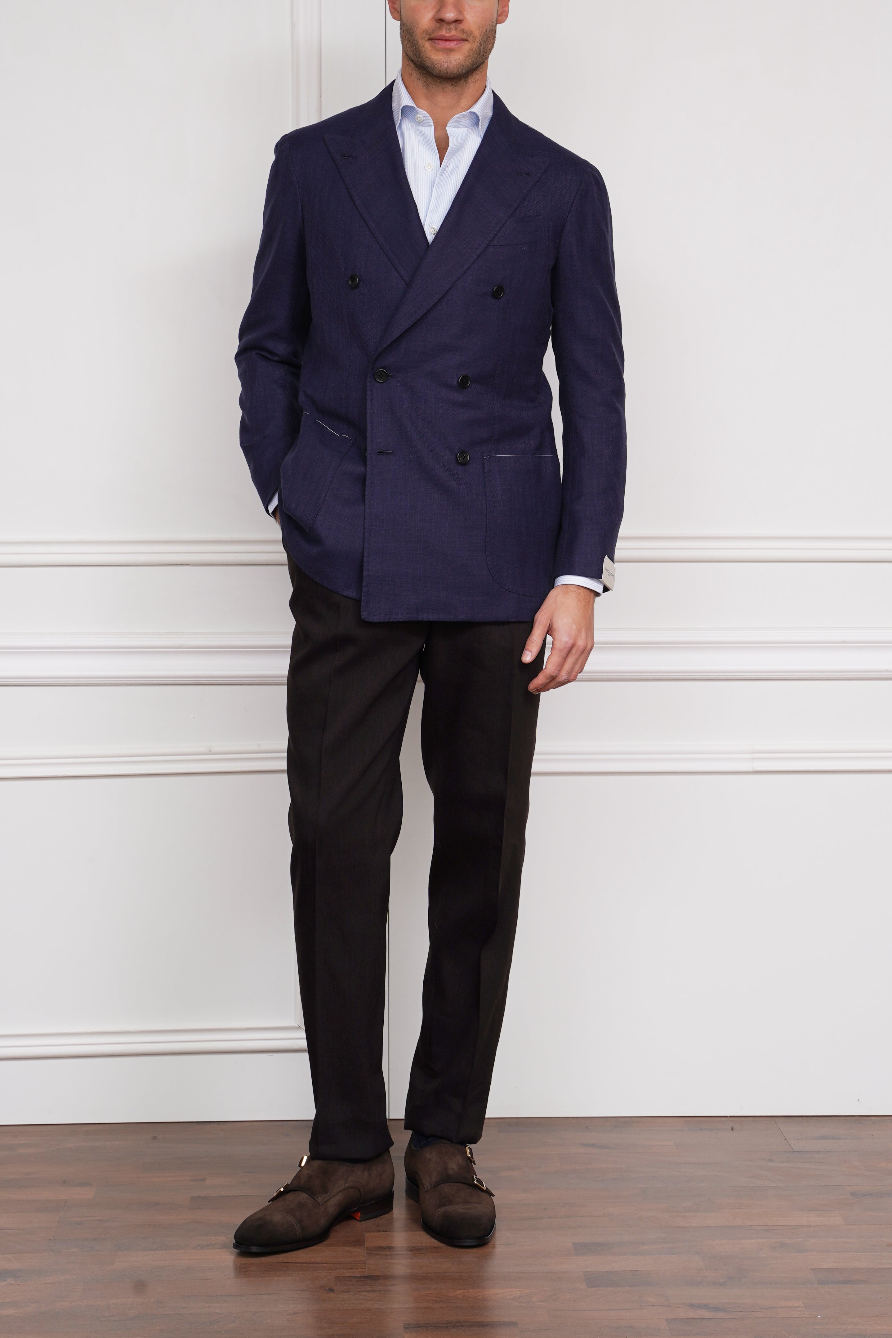 Doppelreihiges Sakko in blau