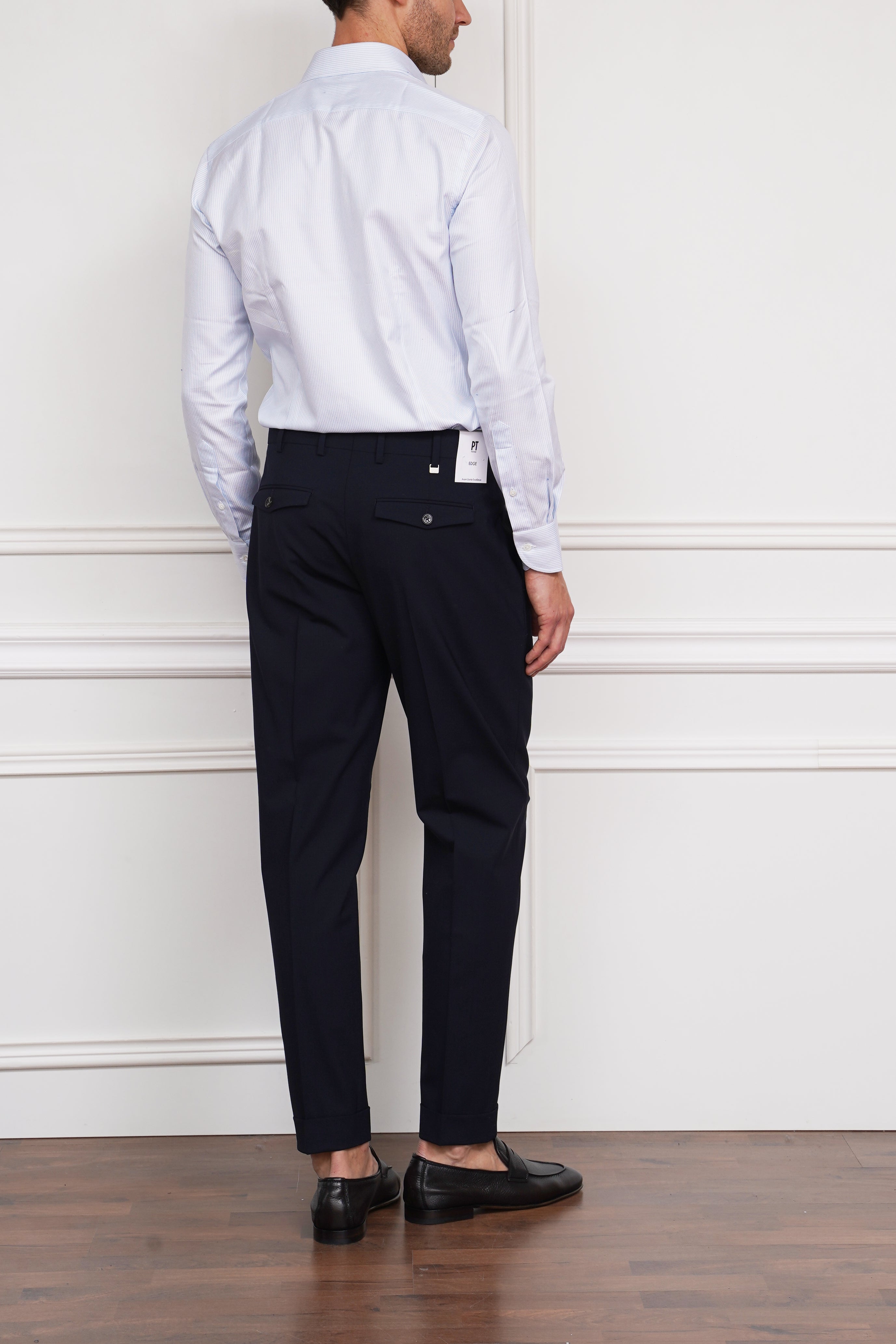 Bundfaltenhose in marine