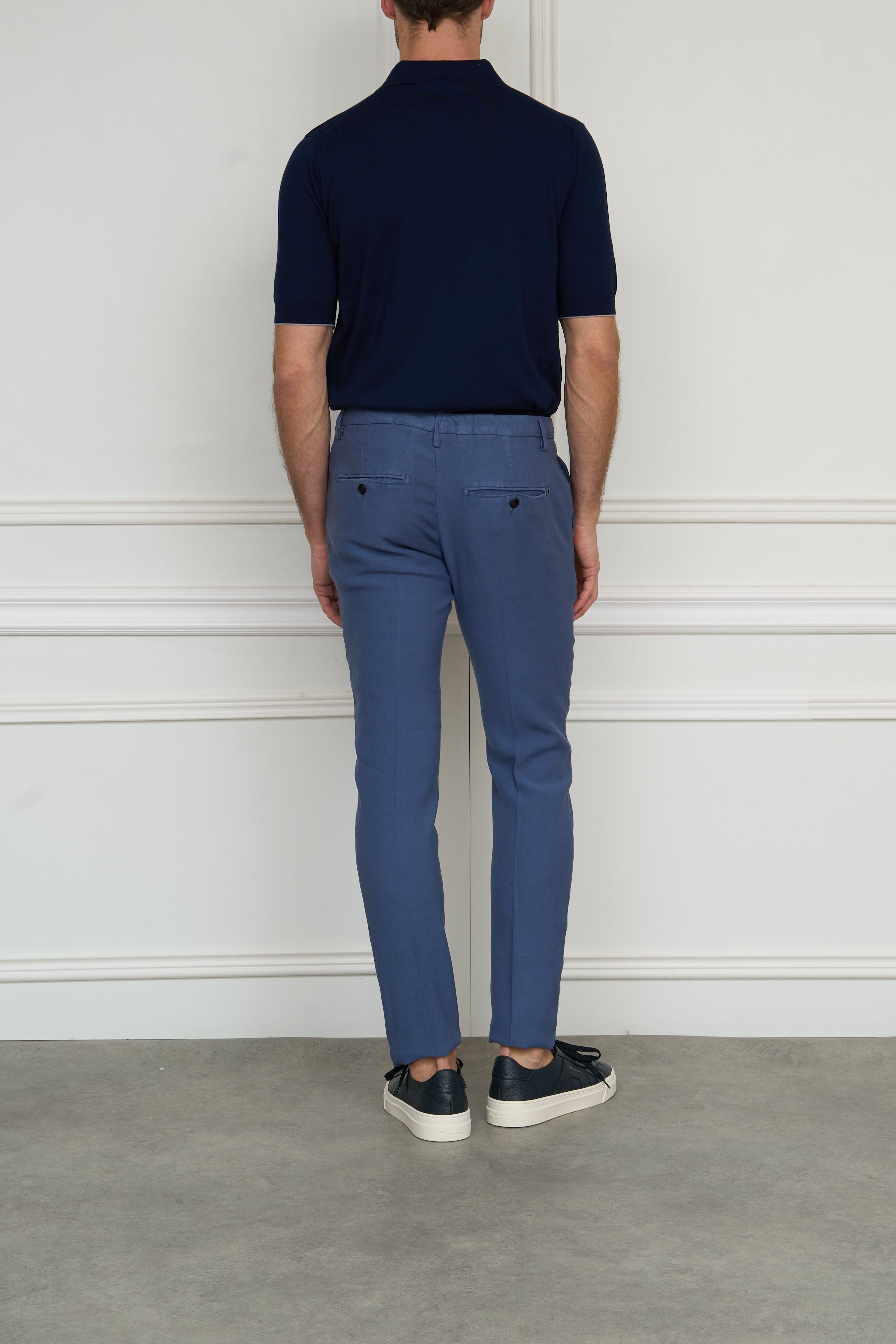Linen trousers in blue