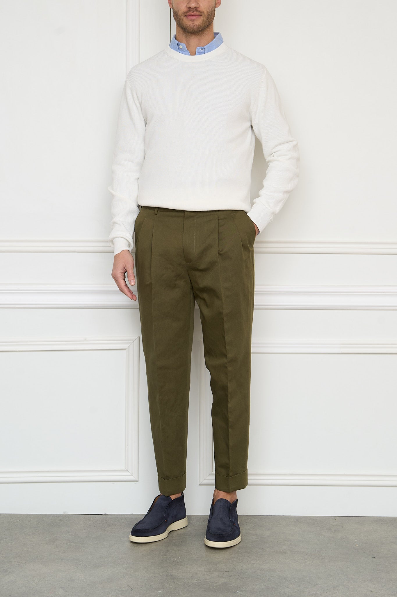 Cotton sweater in white