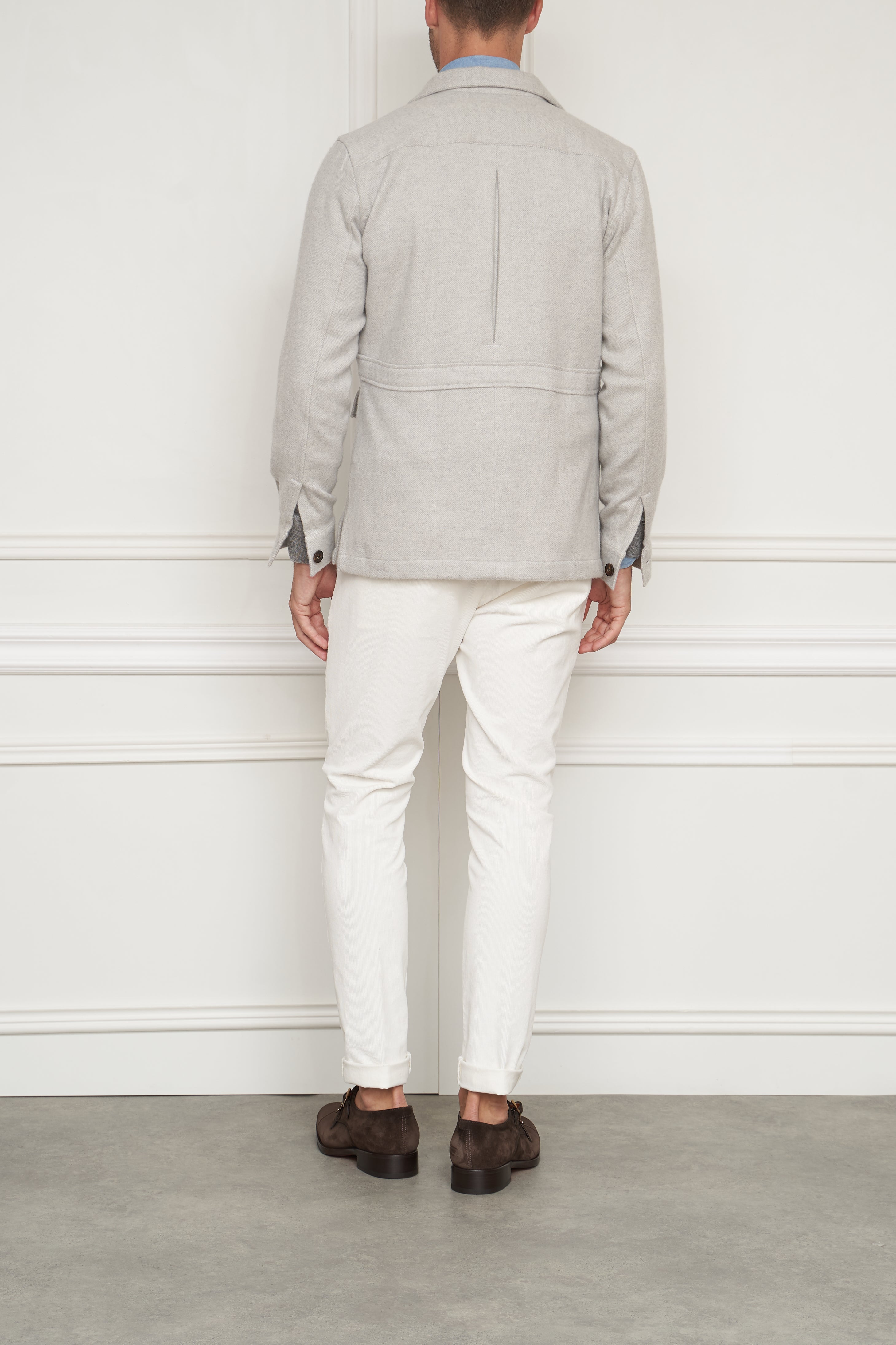Cashmere-Woll Overjacket in grau
