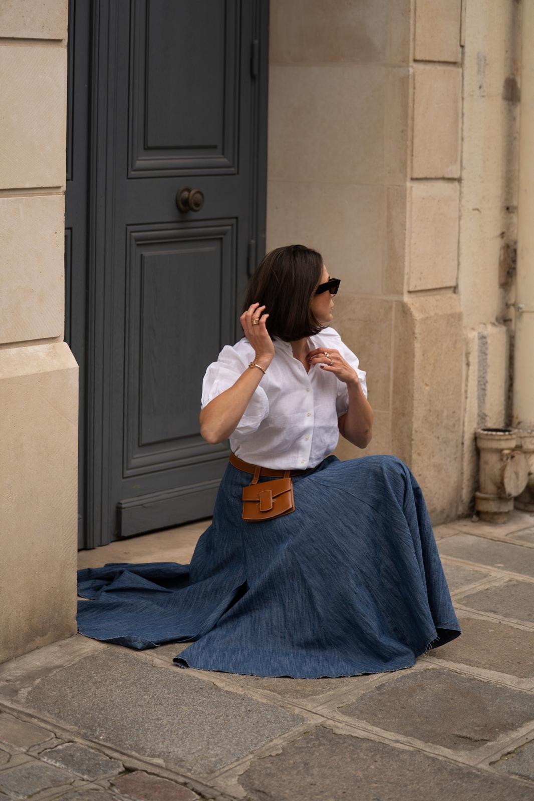 Leinenbluse in weiss