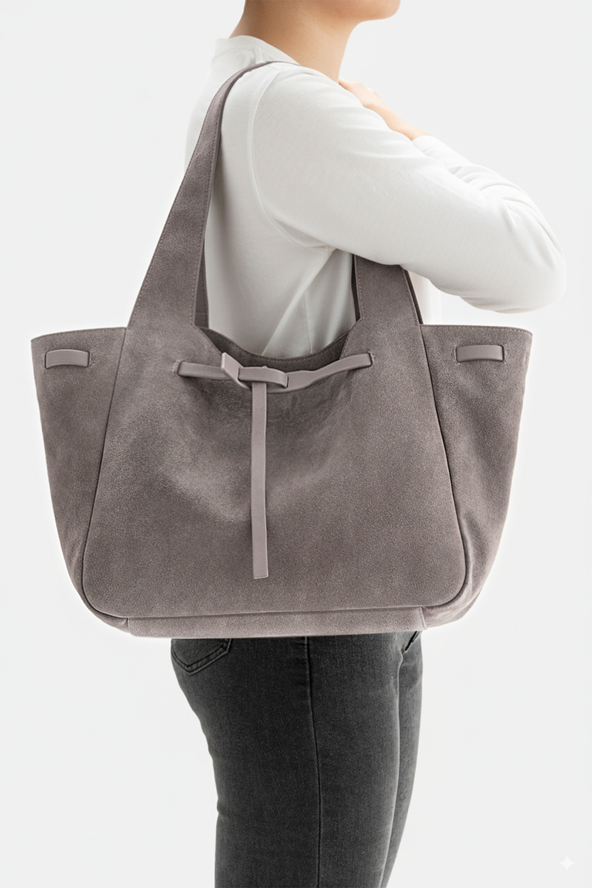 Wildledertasche in beige