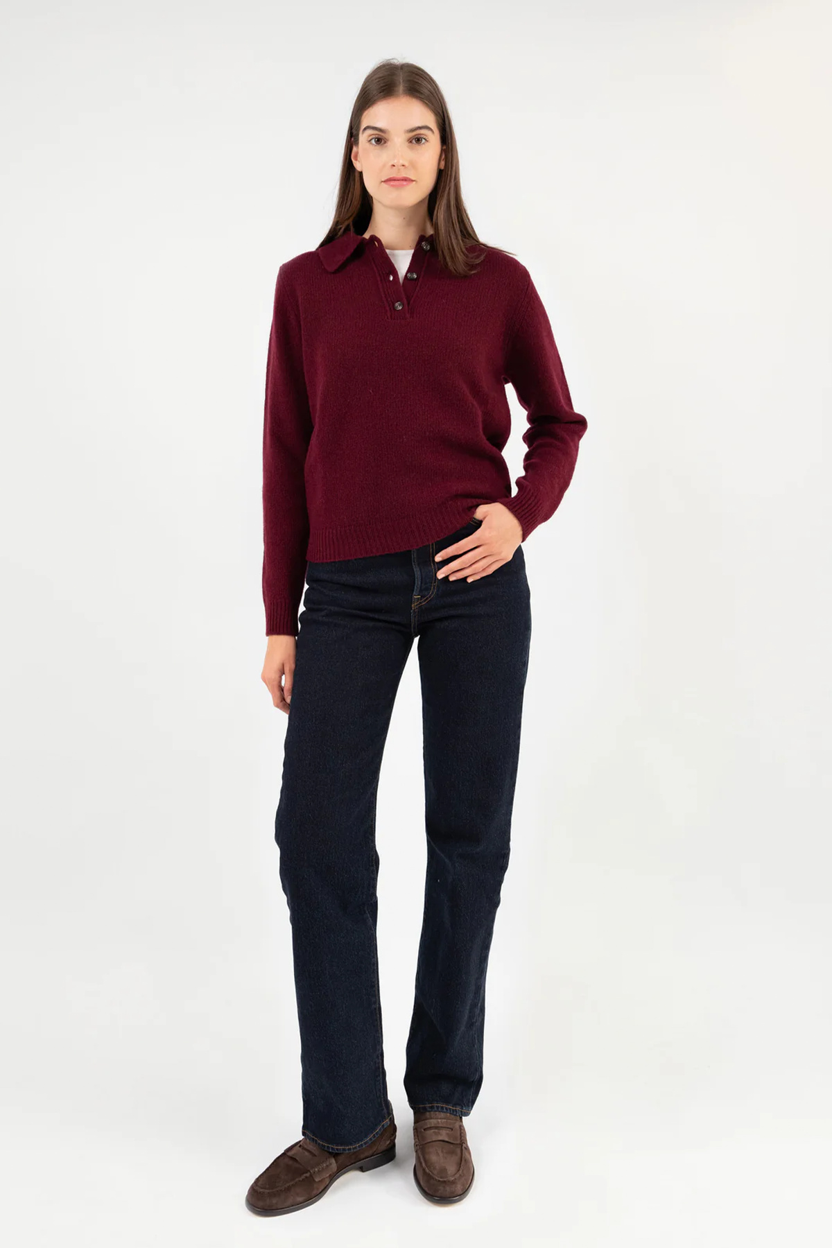 'Lotta' Polo in bordeaux