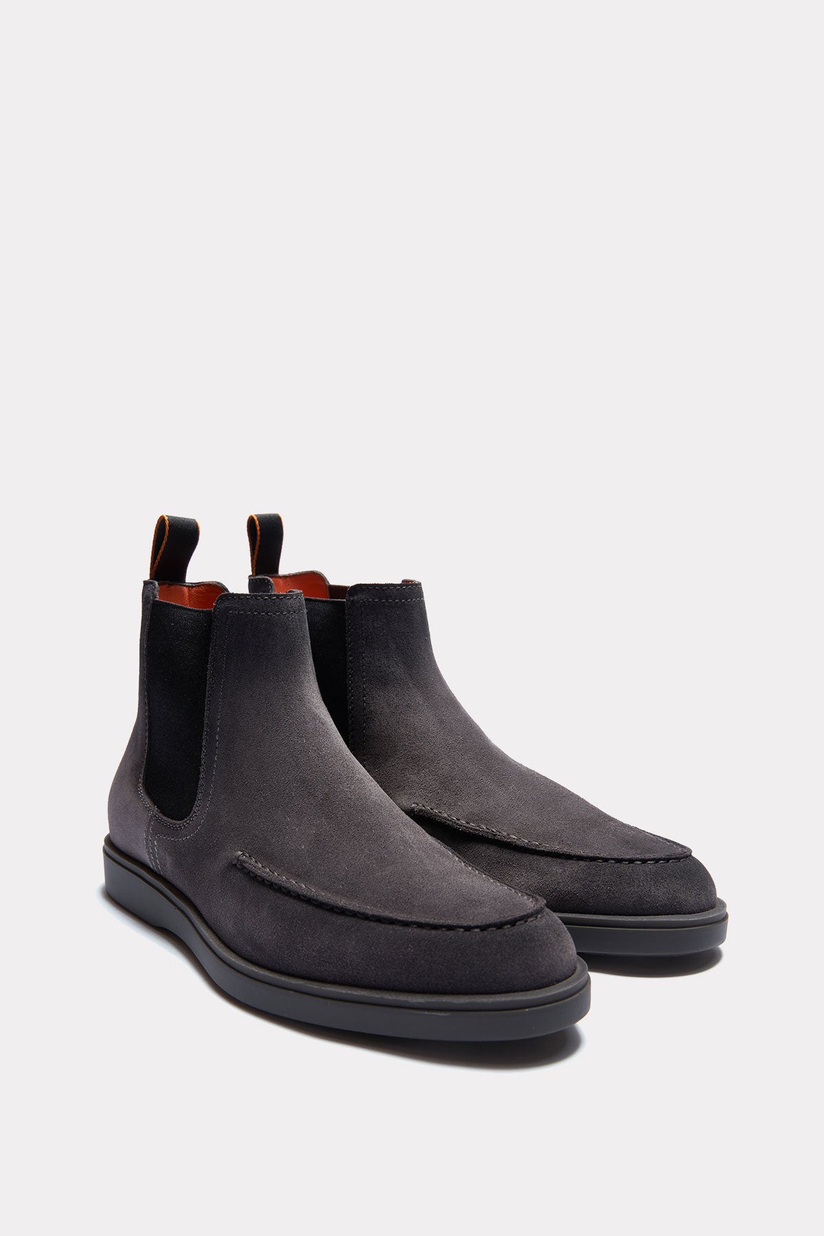 Veloursleder Boots in grau