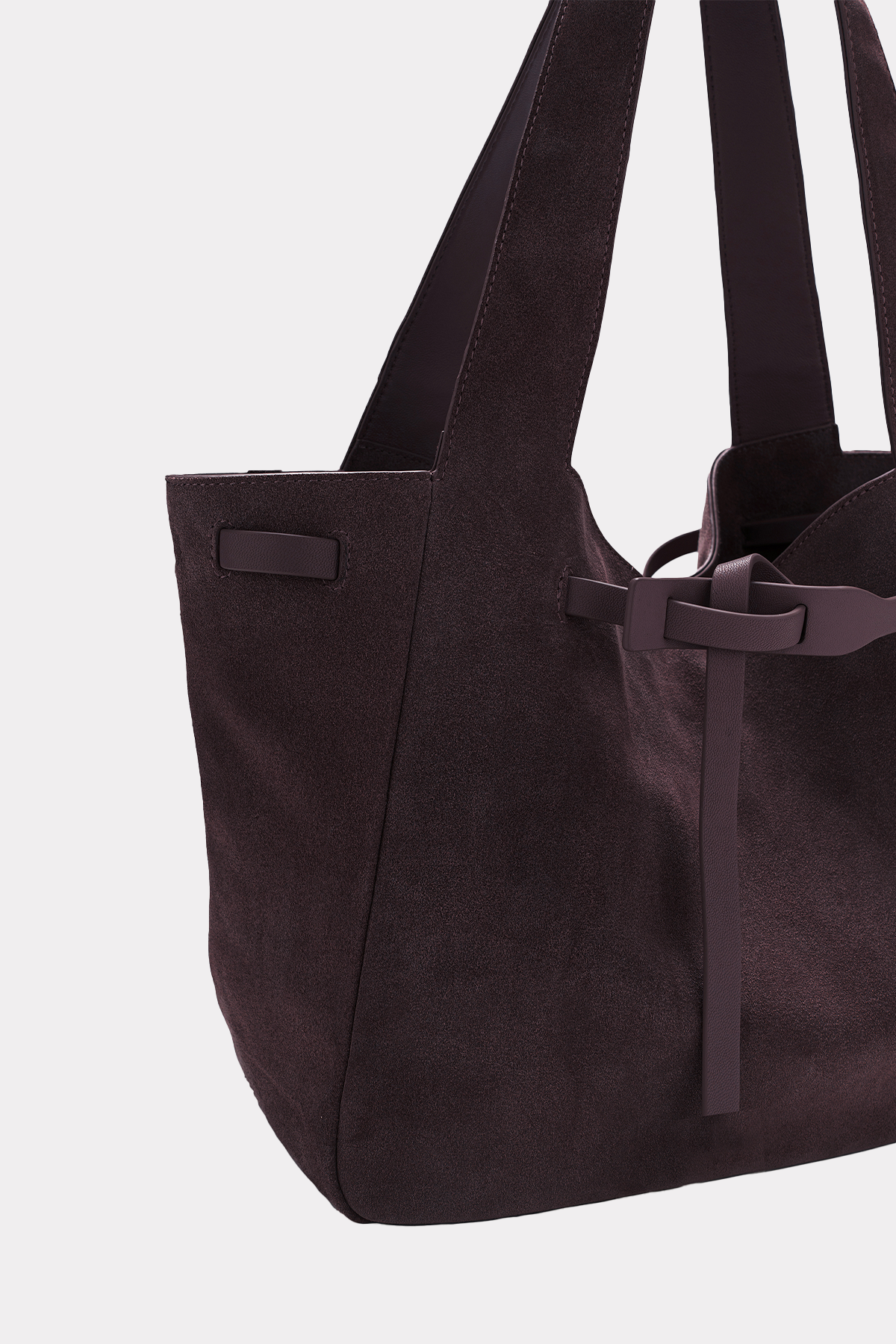 Wildledertasche in aubergine