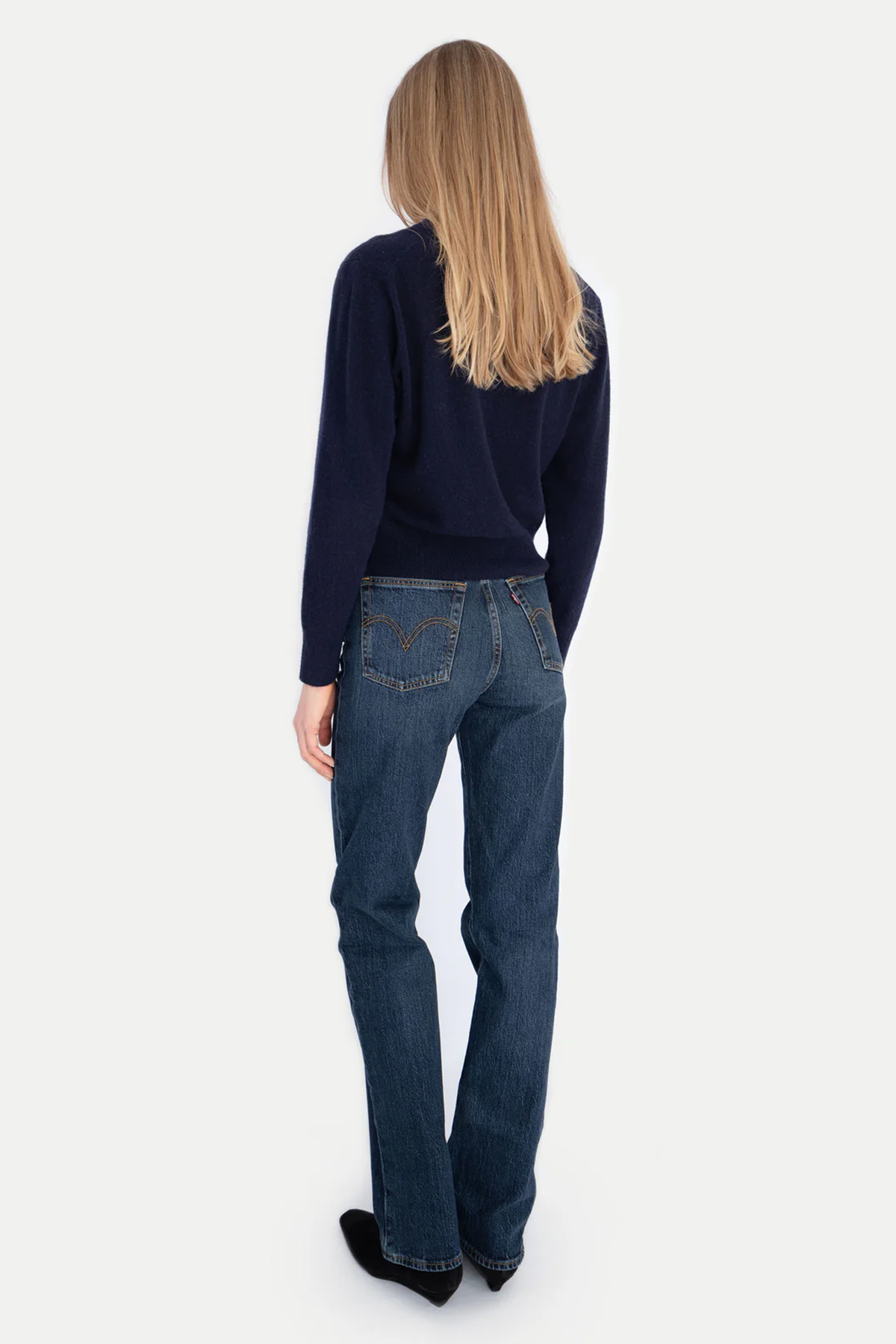 Strickjacke marine Seitenansicht Anna V Berg - C.Wirschke Düsseldorf