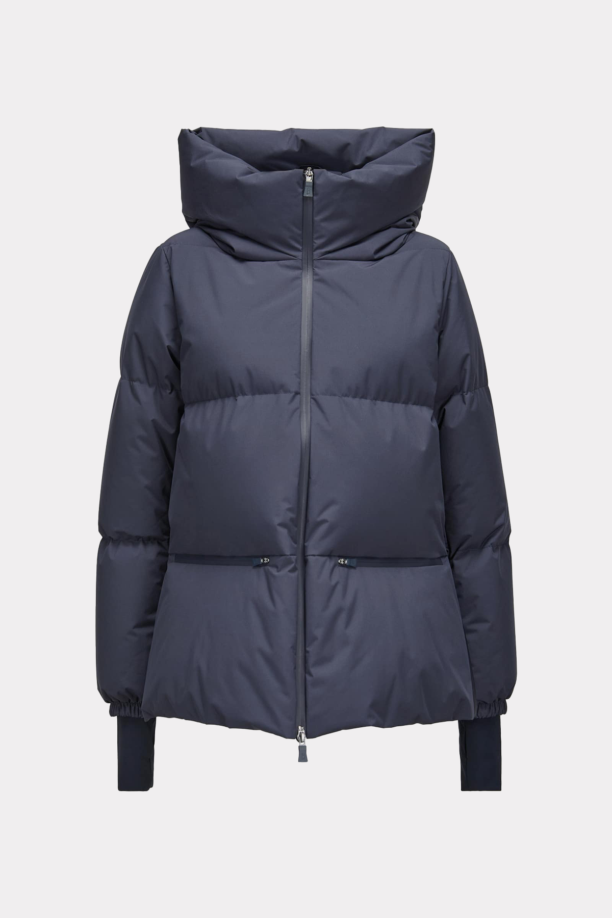 Short down jacket in blue/white