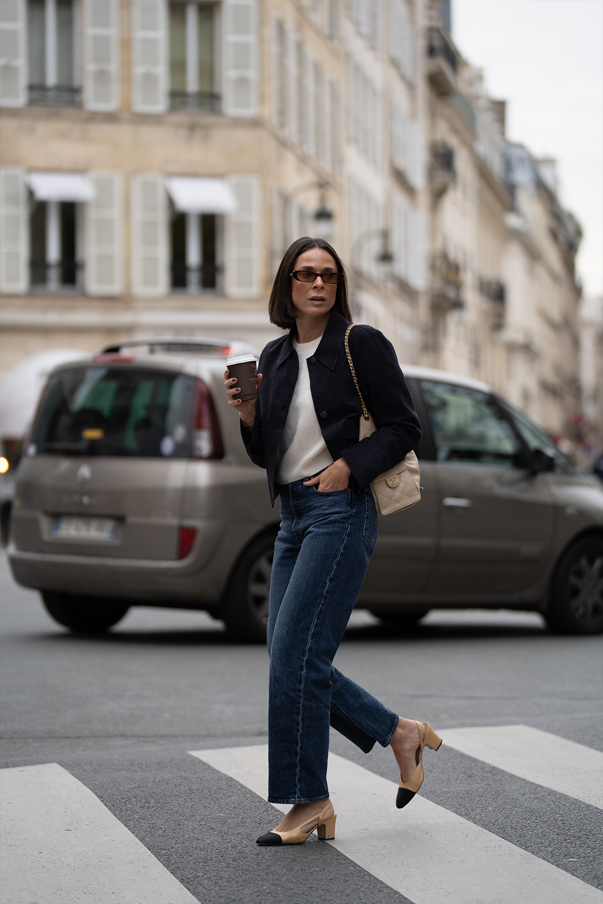 Wildlederjacke in marine