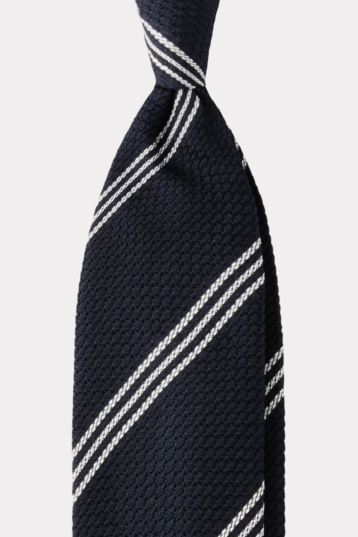 Tie in navy and white striped