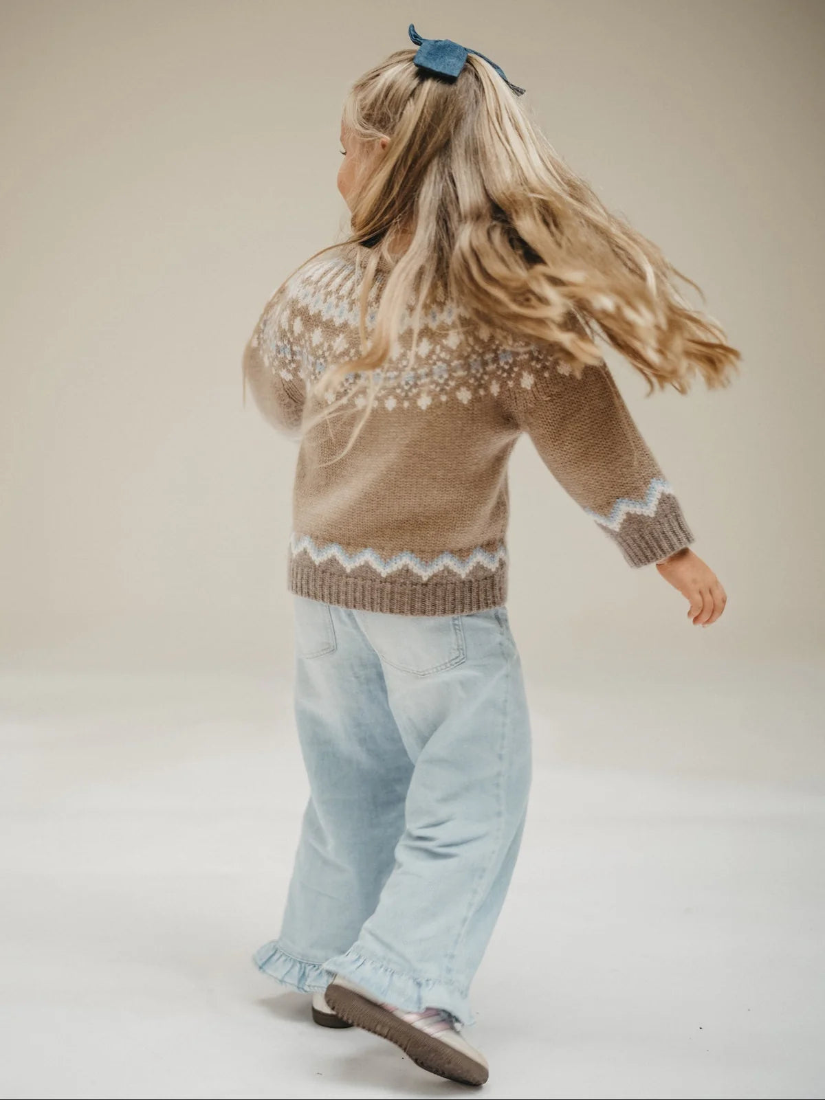 Kinderpullover Lola Fair Isle Sweater in toast