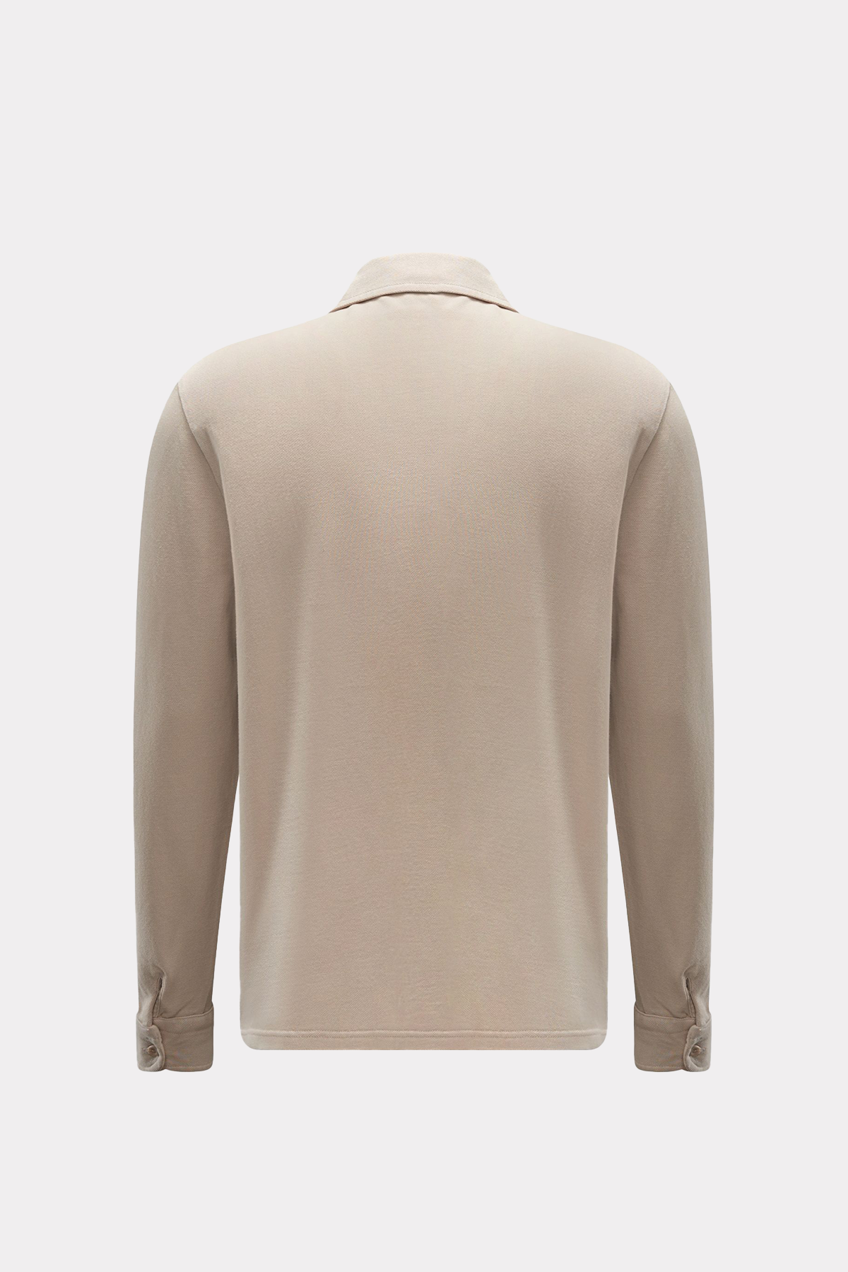 Piqué-Hemd schmaler Kragen in beige