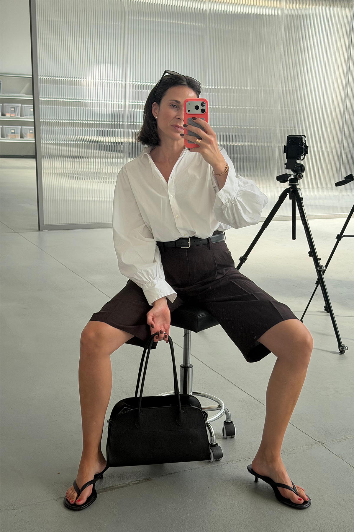 Leinen Bermuda Shorts 'Devin' in braun