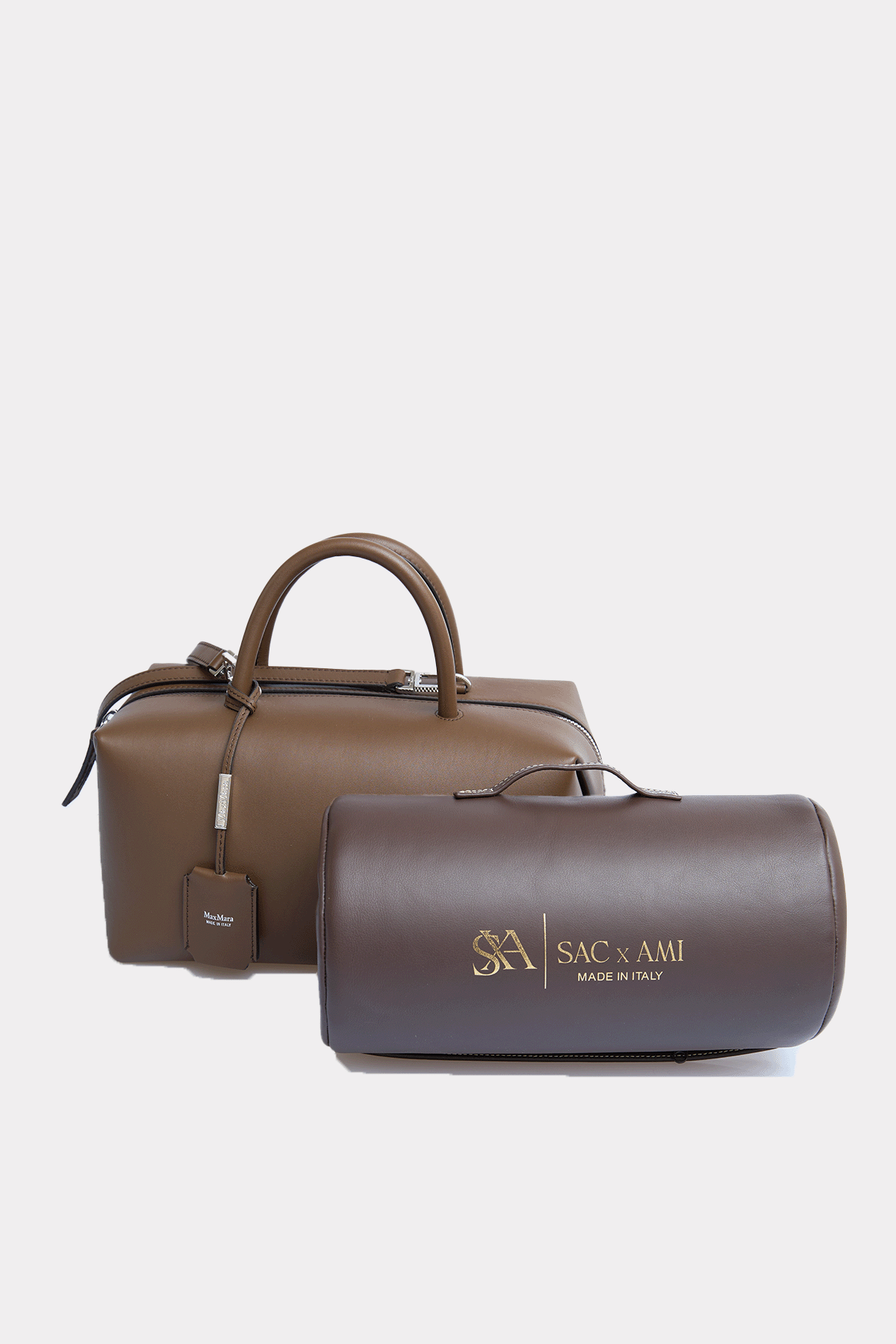 Boston Bag aus Naturleder in braun