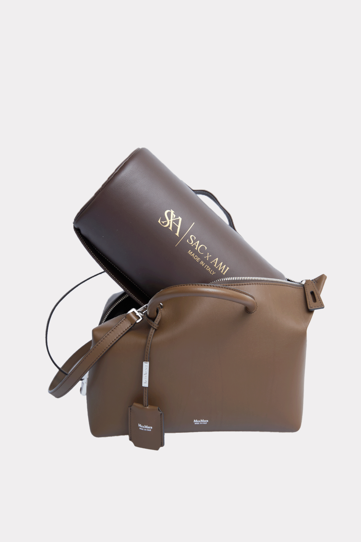 Boston Bag aus Naturleder in braun