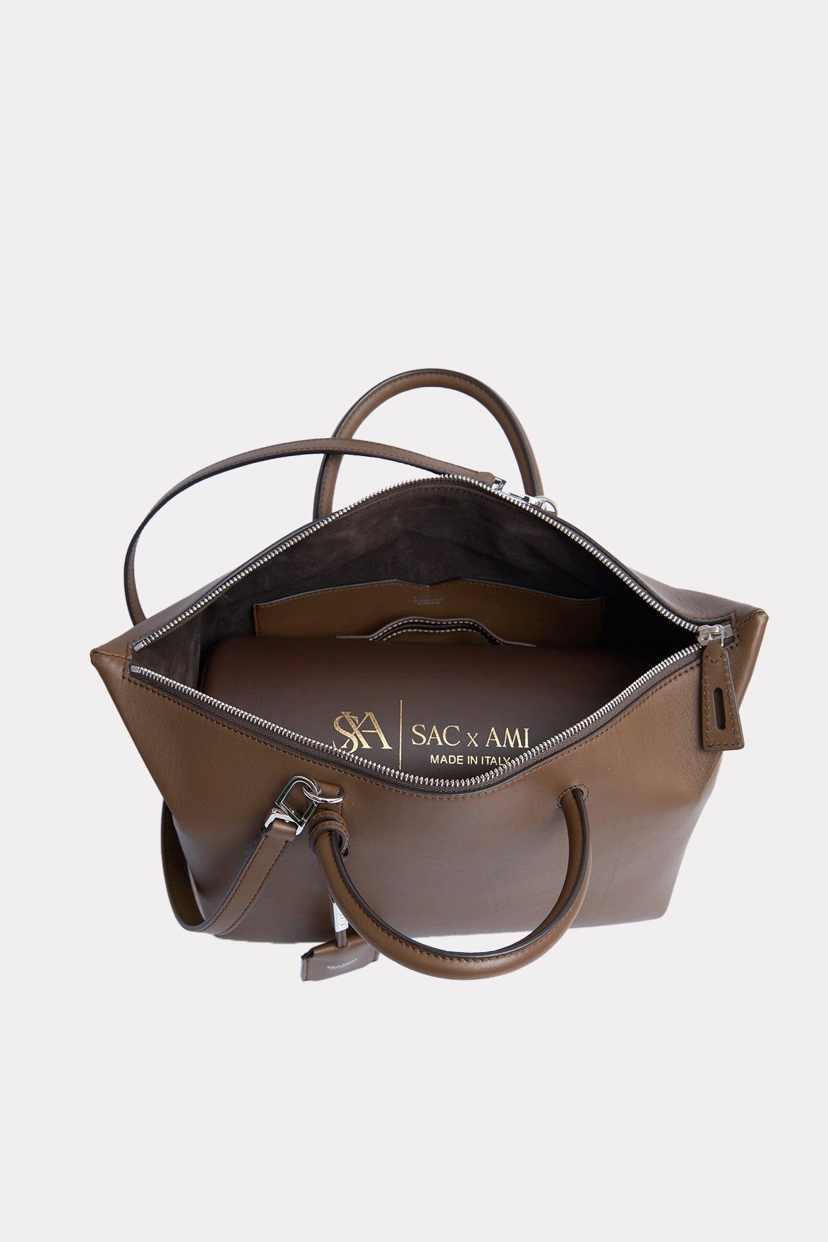 Boston Bag aus Naturleder in braun