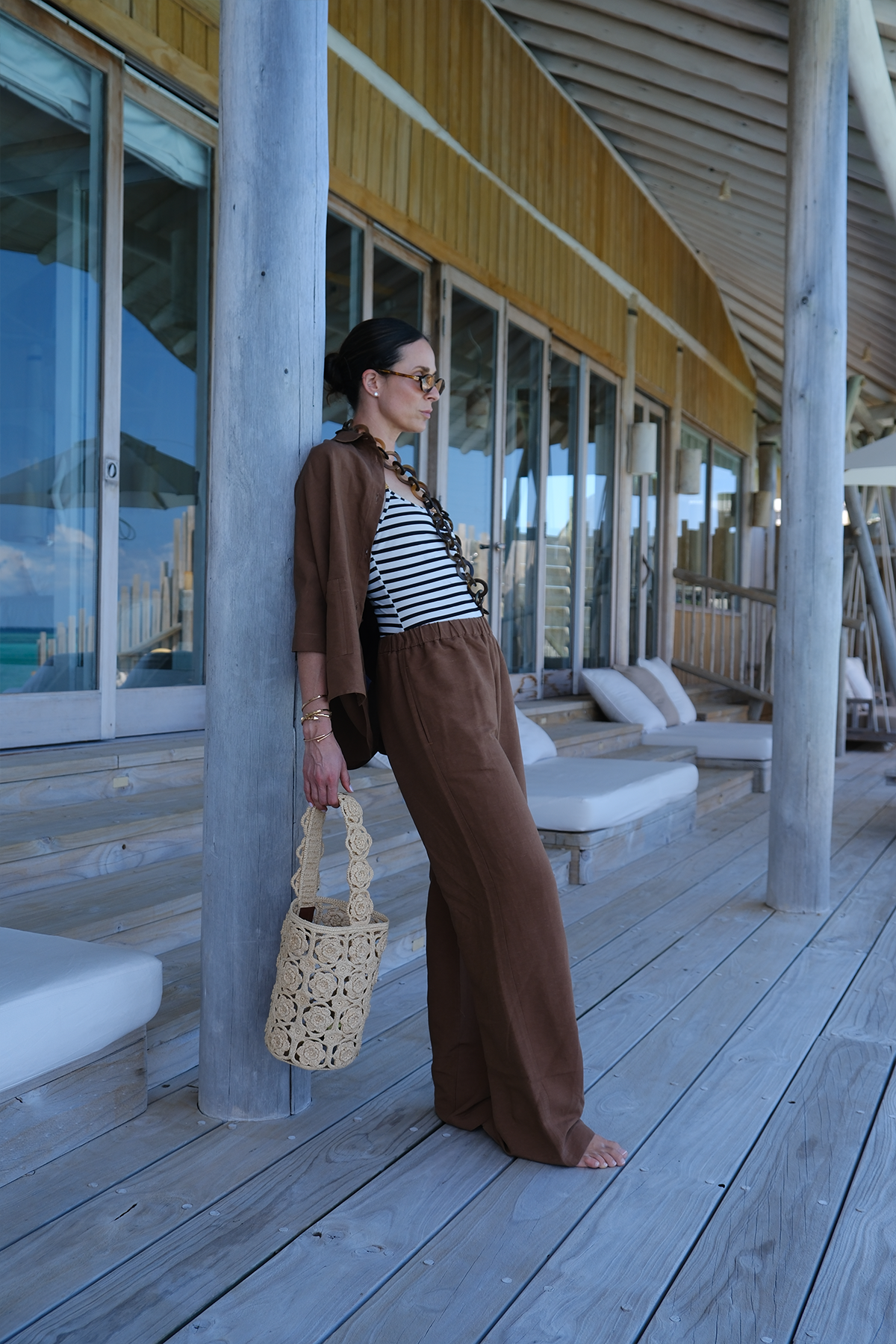 Zweiteiler in cognac