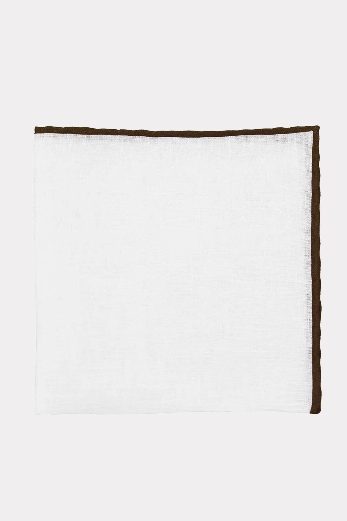 Einstecktuch in weiss mit brauner kante
