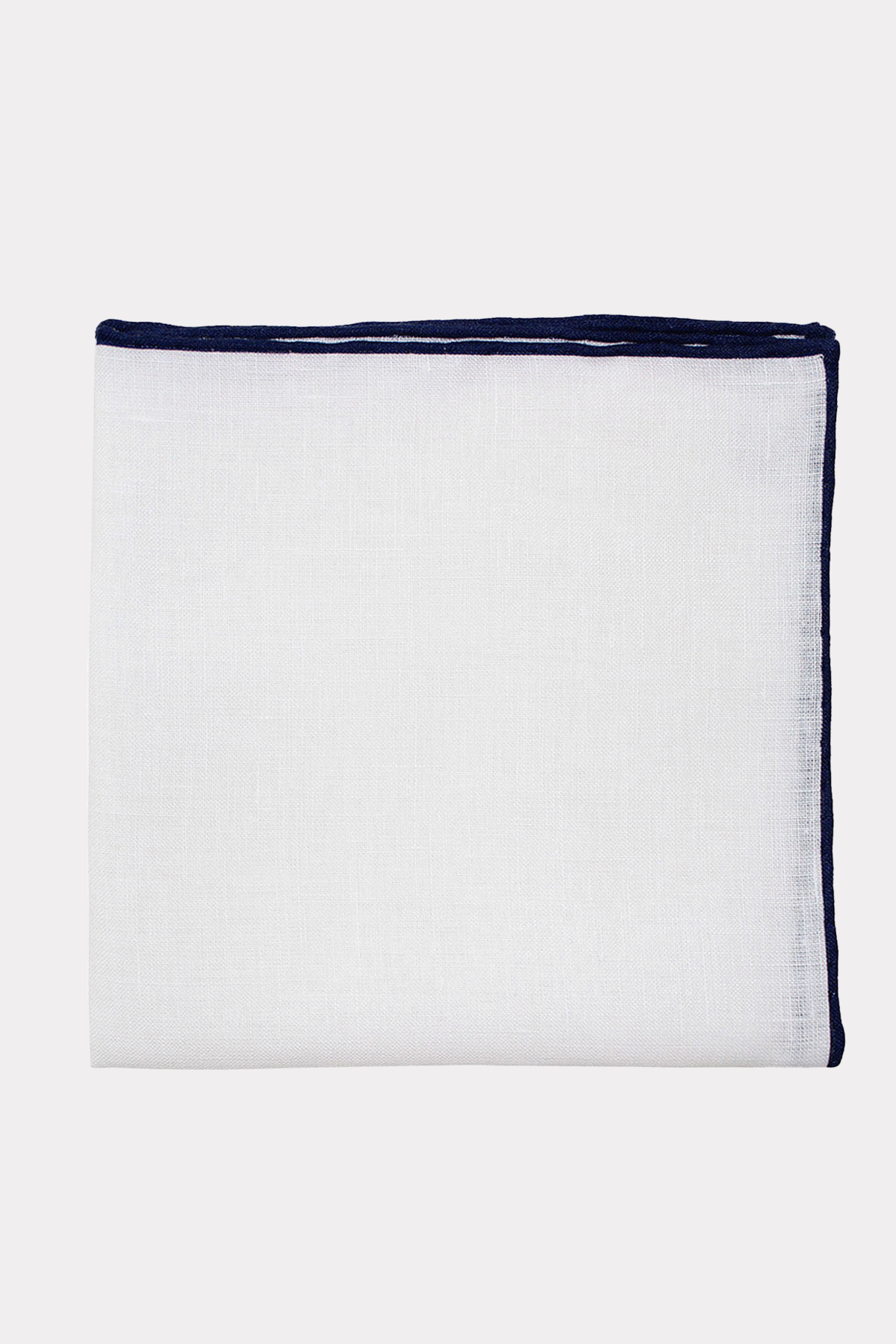 Einstecktuch in weiss mit marine kante