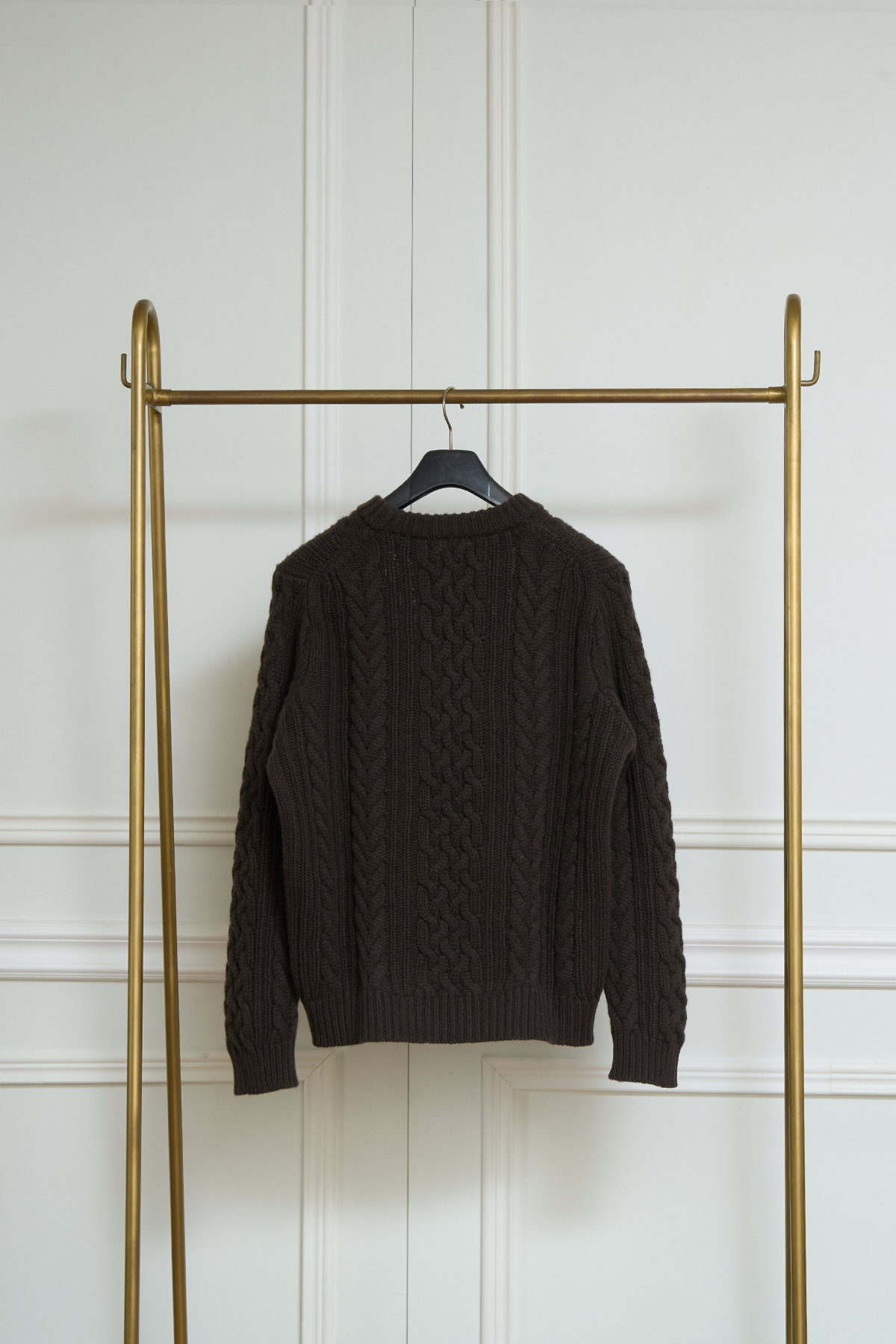 Zopfstrickpullover in braun