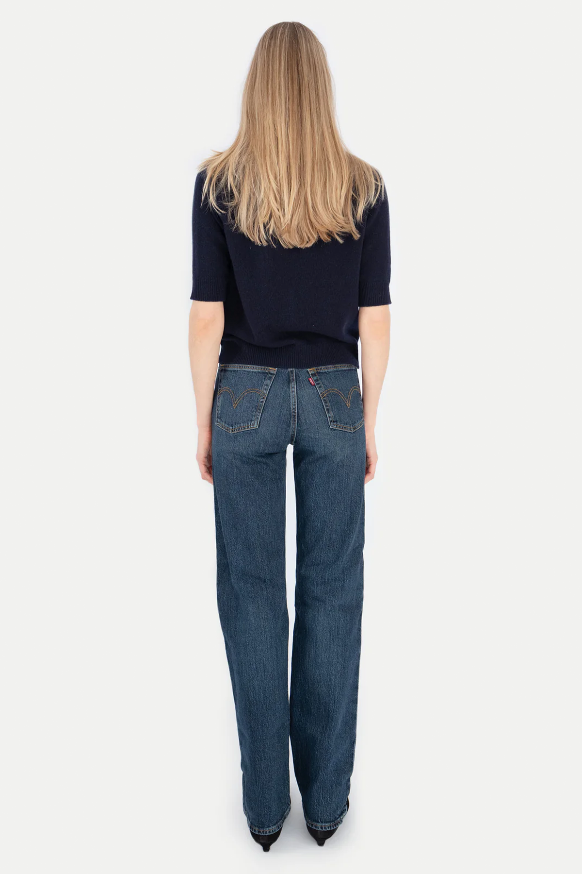 Strickjacke marine Anna V Berg Rückansicht - C.Wirschke Düsseldorf