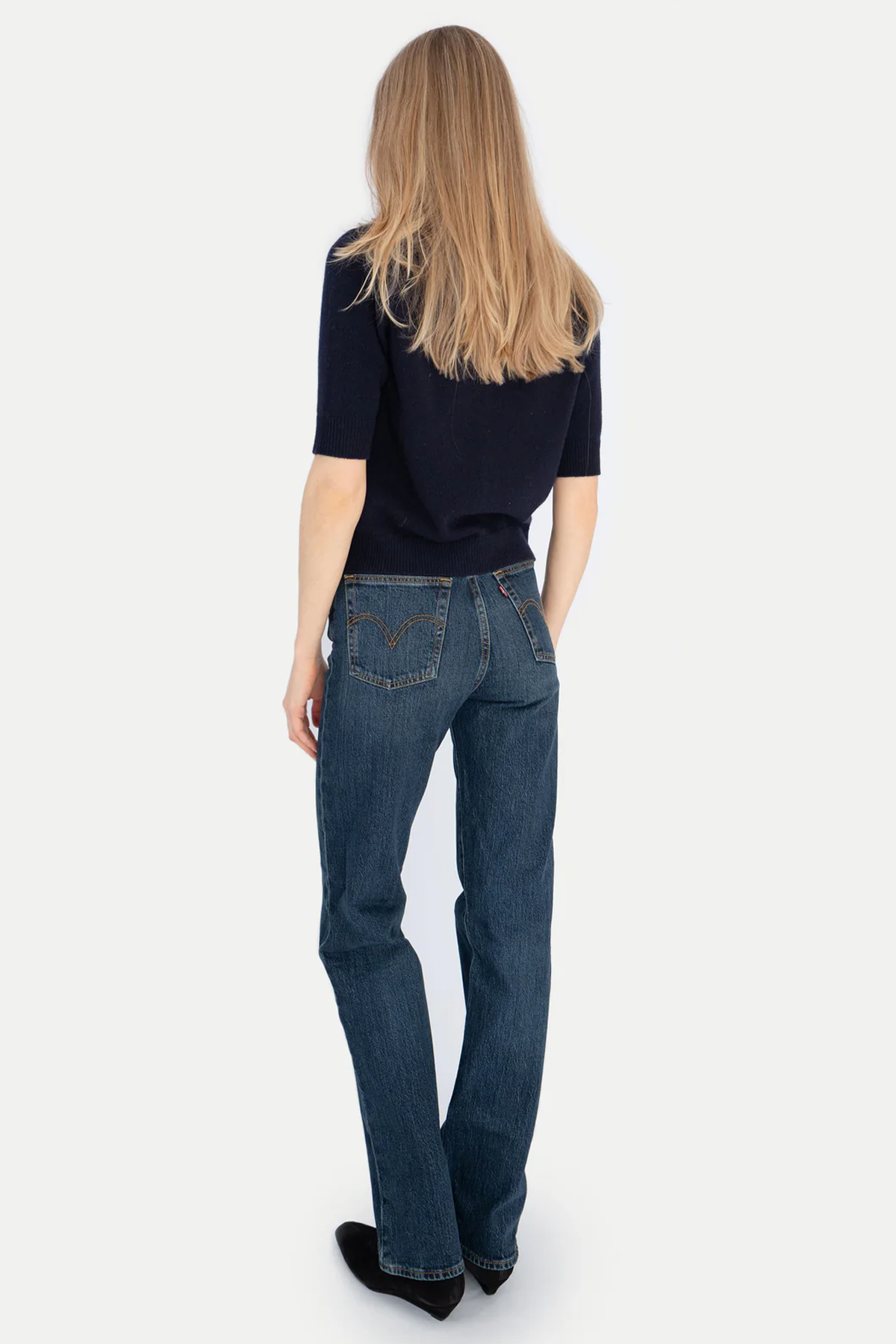 Strickjacke marine Anna V Berg Rückansicht - C.Wirschke Düsseldorf