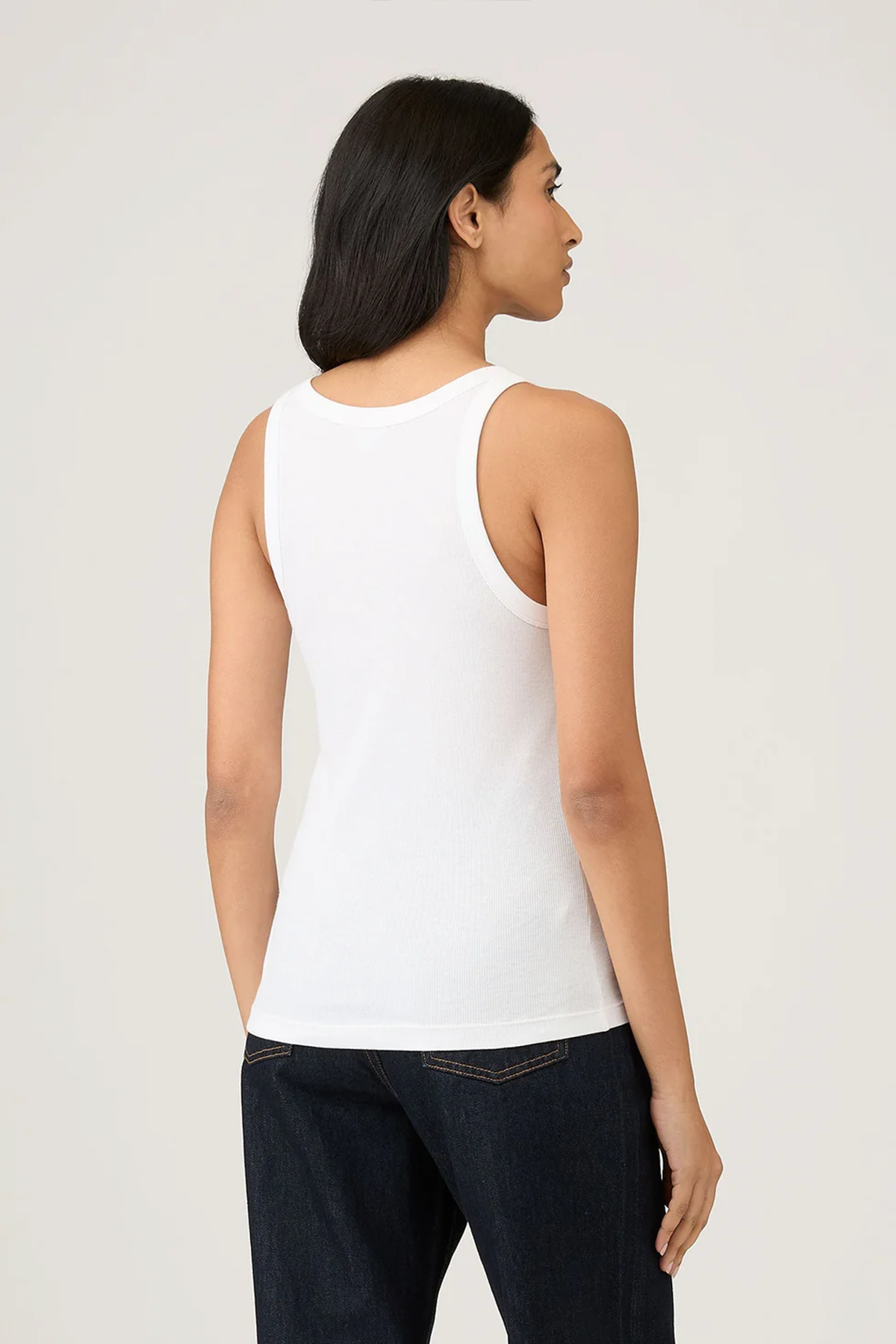 Geripptes Tanktop in weiß